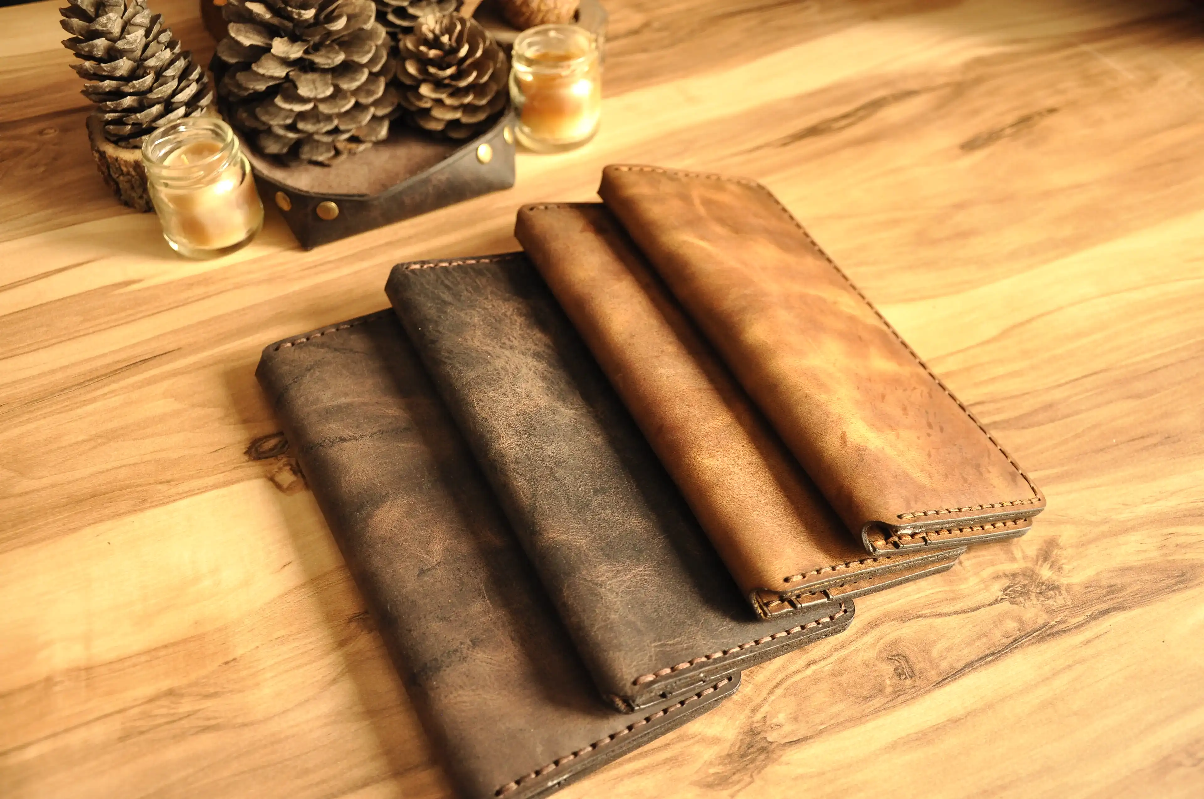 Erebus Uzun Cüzdan Hakiki Deri El Yapımı