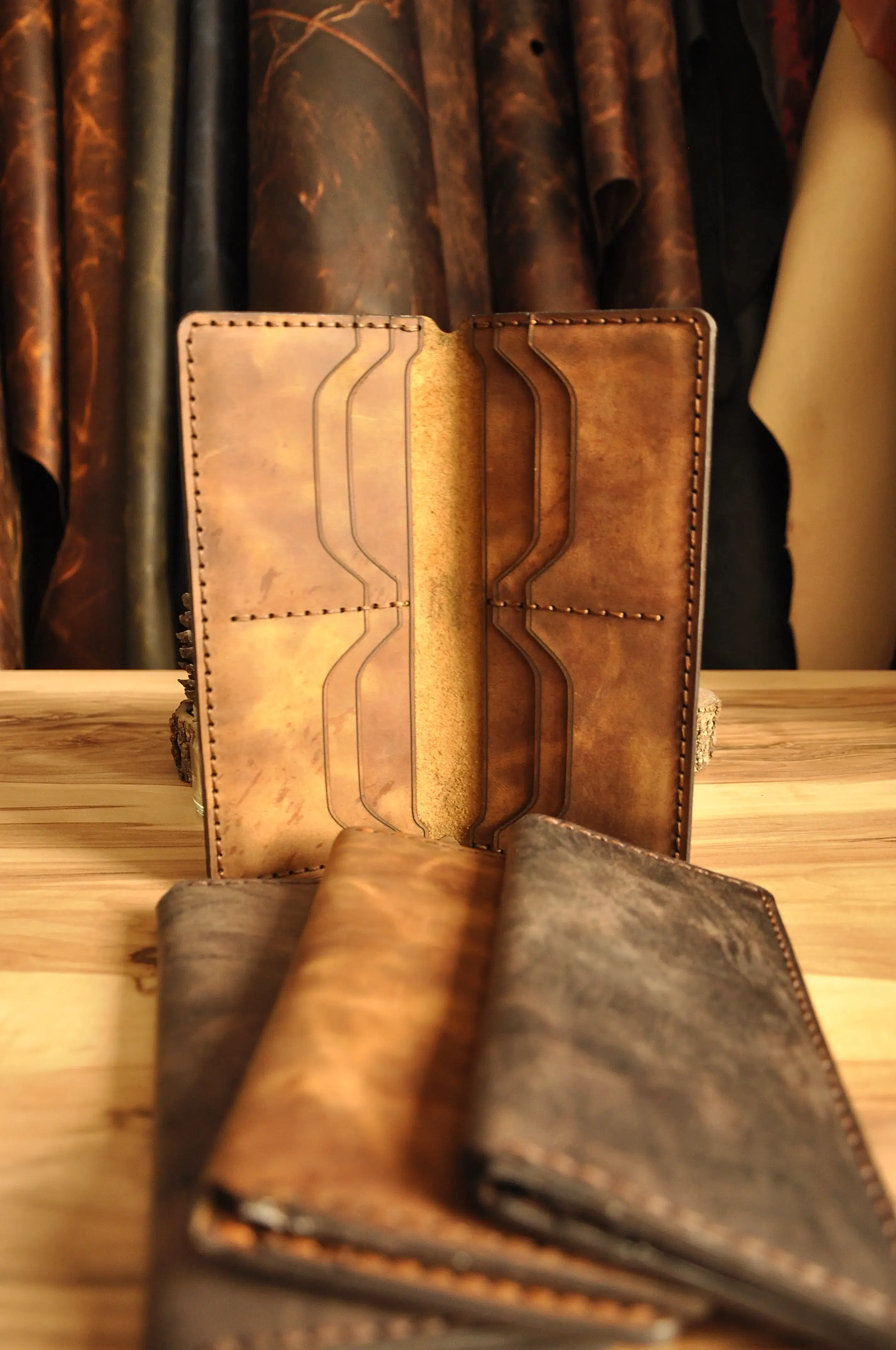 Erebus Uzun Cüzdan Hakiki Deri El Yapımı