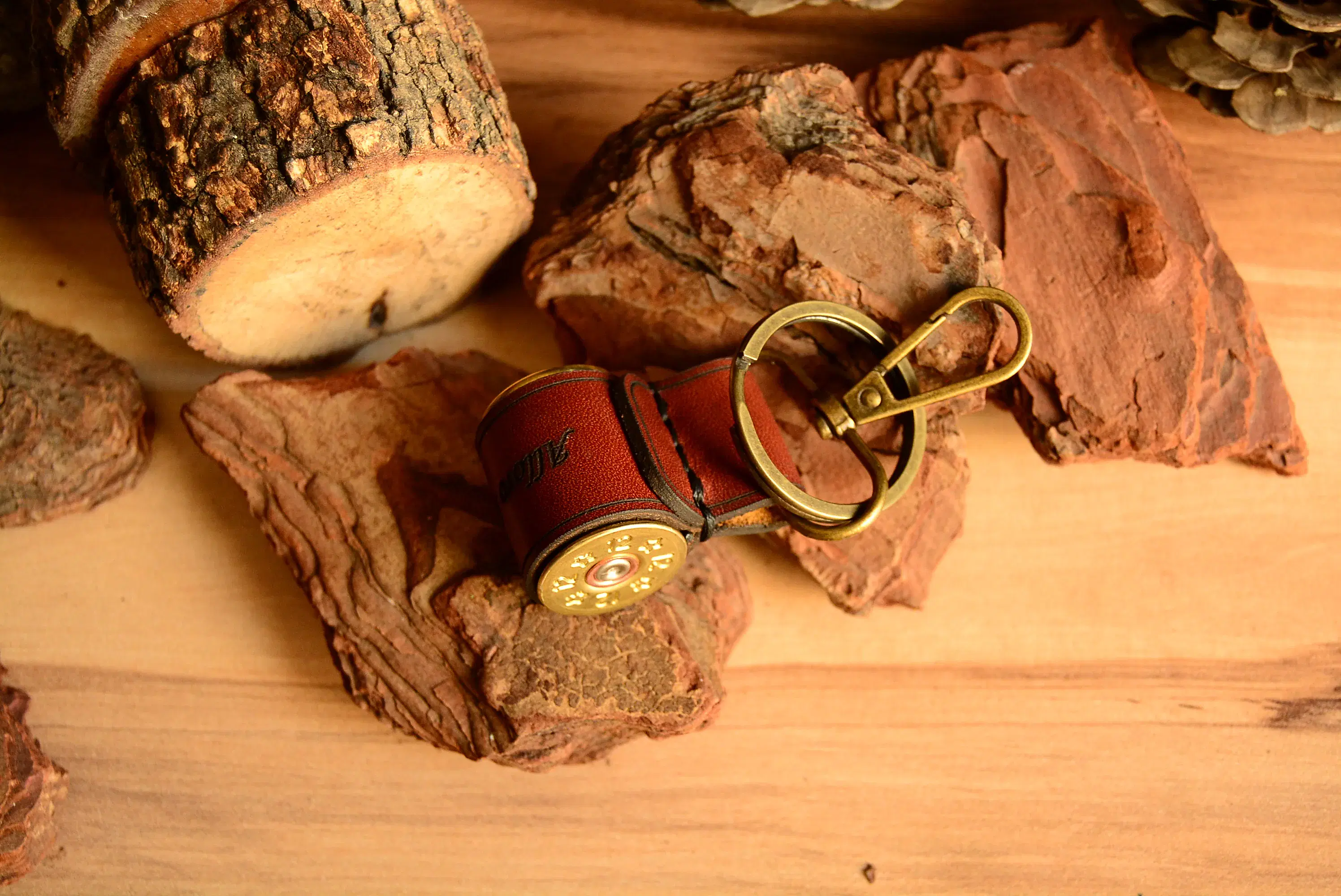 Deri Fişek Anahtarlık Hakiki Deri El Yapımı