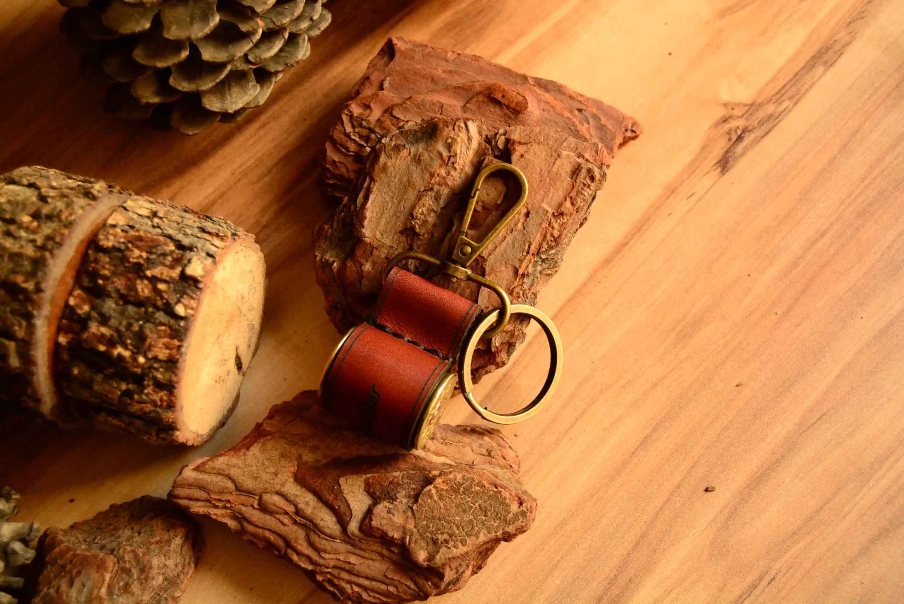 Deri Fişek Anahtarlık Hakiki Deri El Yapımı