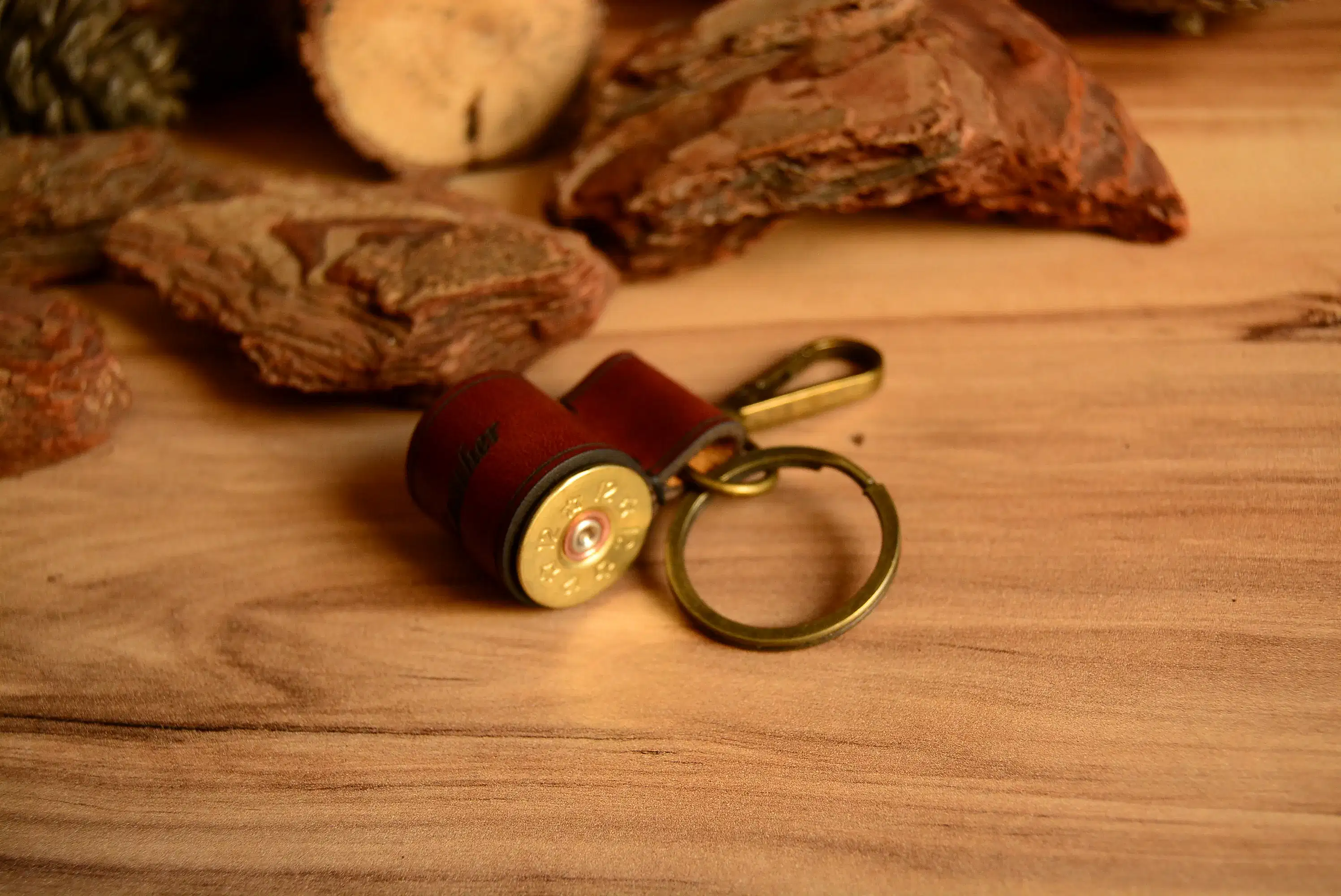 Deri Fişek Anahtarlık Hakiki Deri El Yapımı