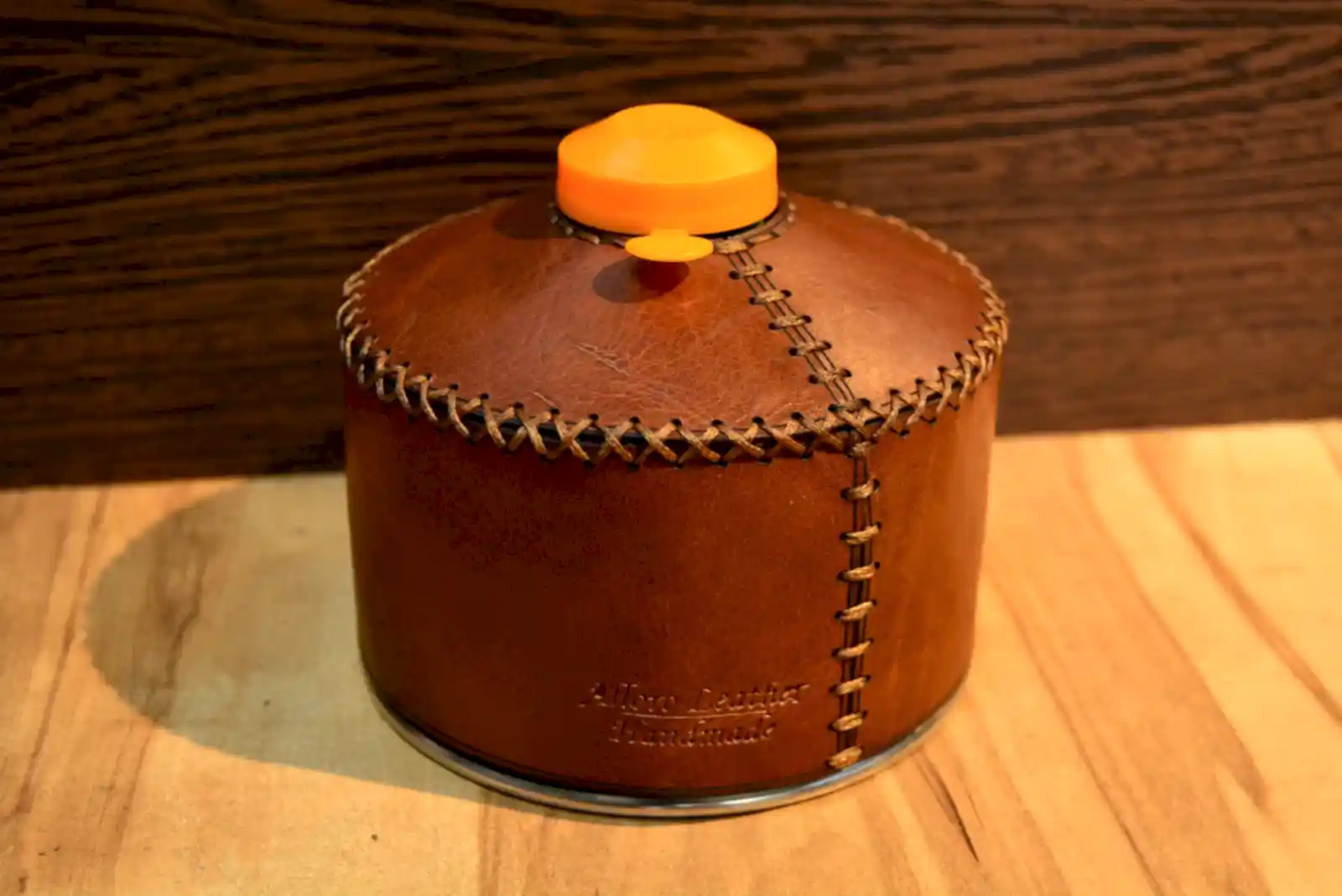 Hakiki Deri Gaz Kartuş Kılıfı El Yapımı 500 ml Kısa