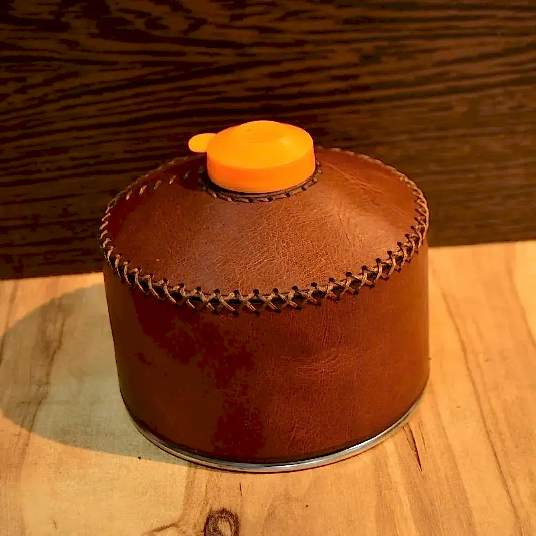 Hakiki Deri Gaz Kartuş Kılıfı El Yapımı 500 ml Kısa