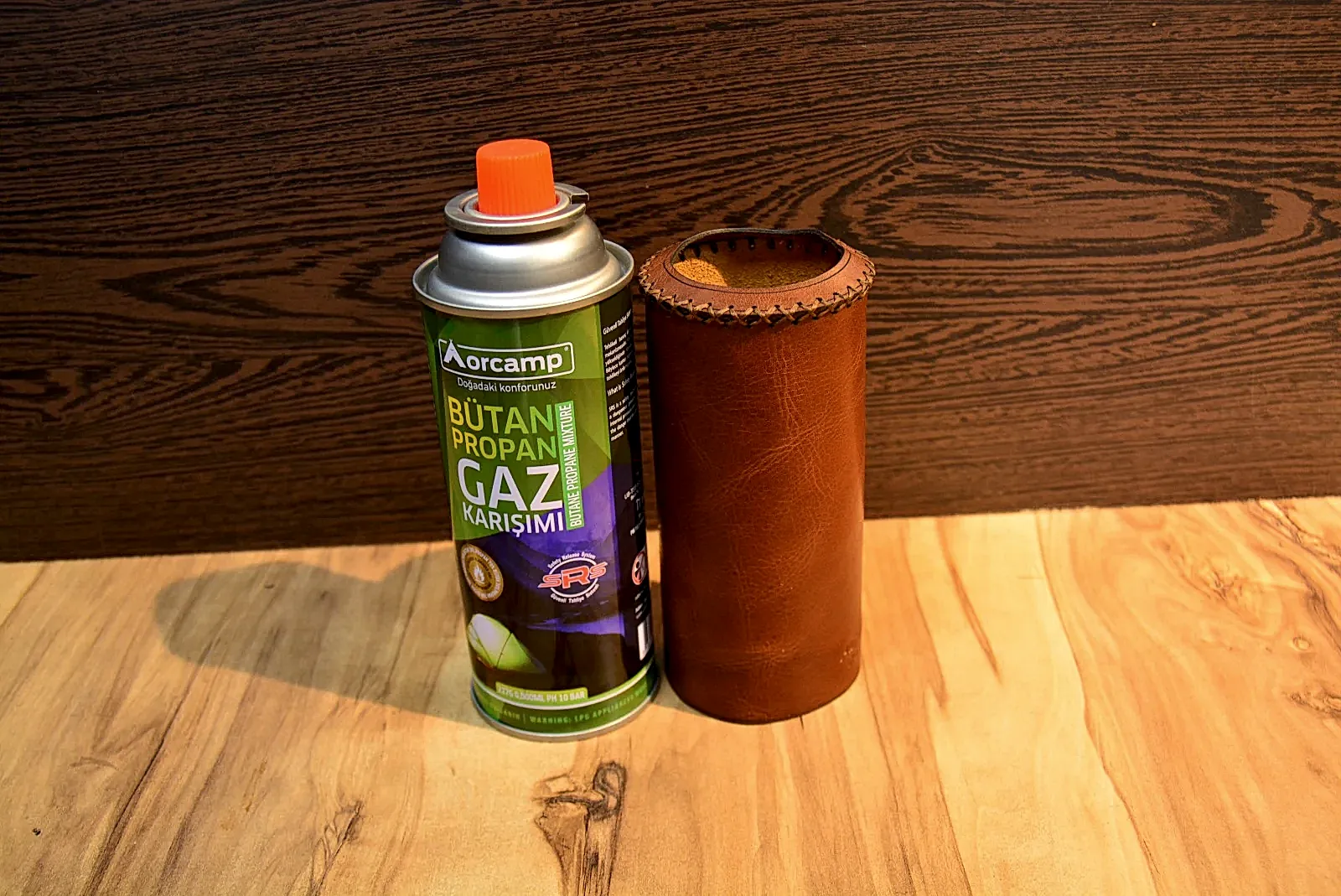 Hakiki Deri Gaz Kartuş Kılıfı El Yapımı 500 ml Uyumlu