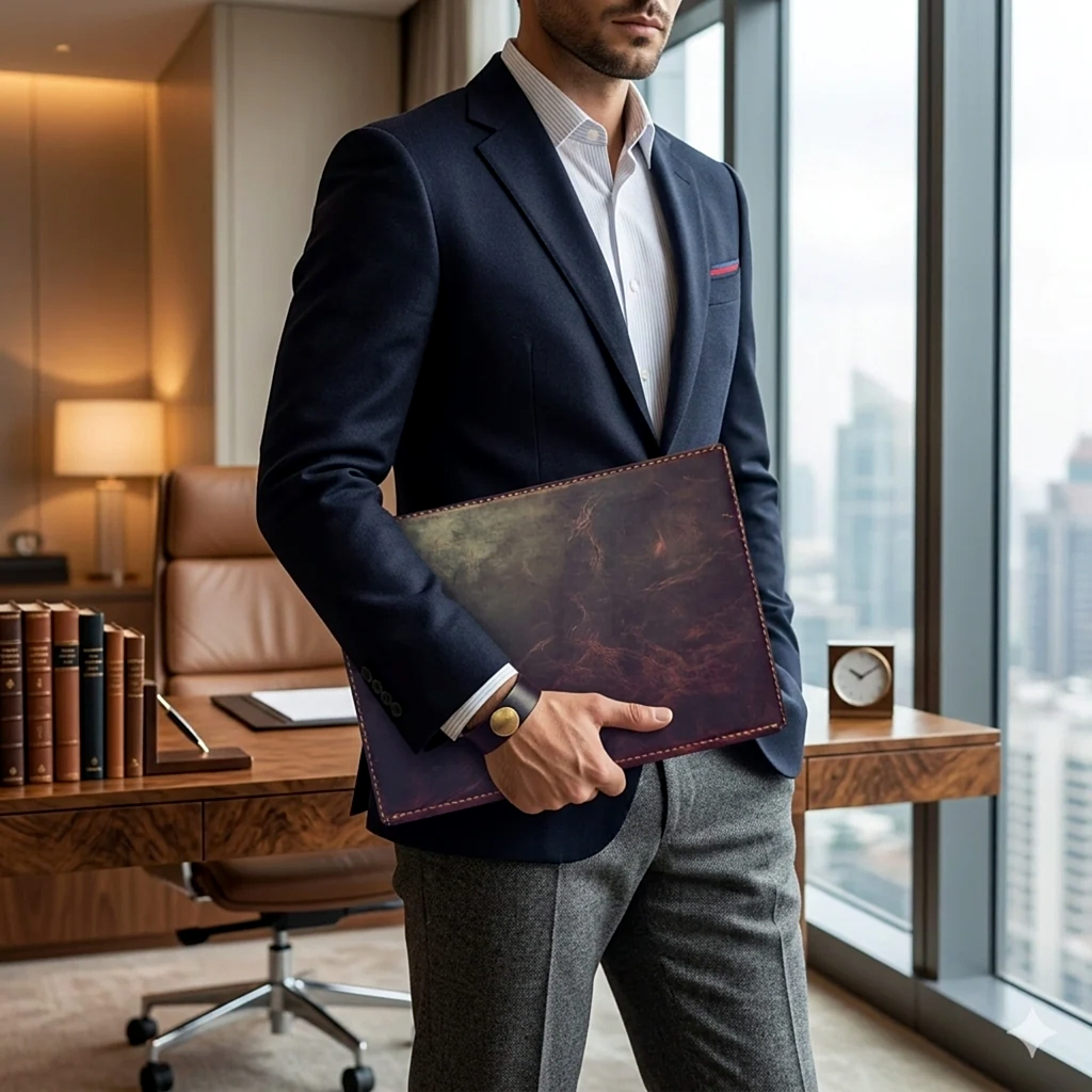 A4 Sekreterlik Clipboard Deri El Yapımı Hakiki Deri Kapaklı