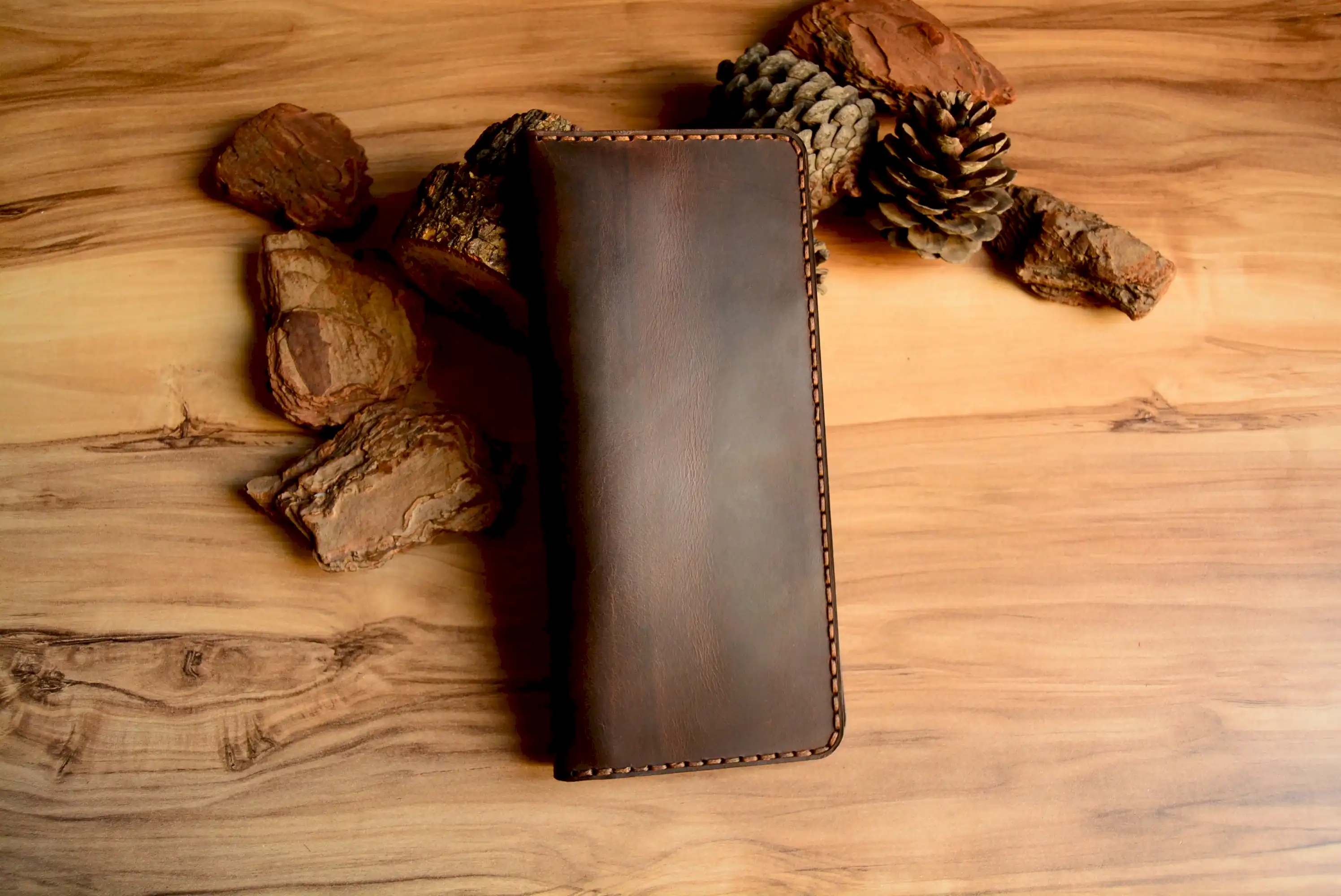 Geo Uzun Cüzdan Hakiki Deri El Yapımı