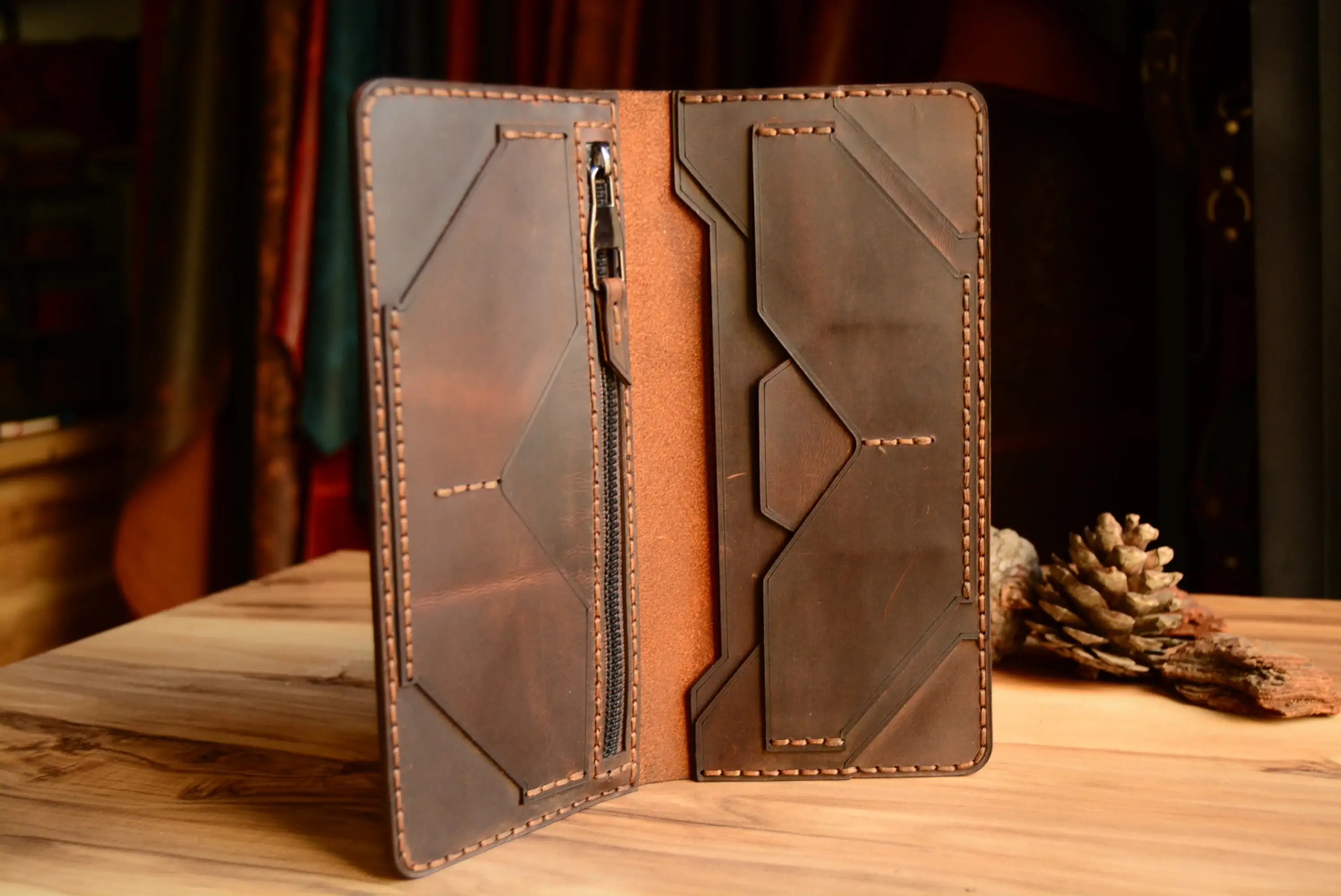 Geo Uzun Cüzdan Hakiki Deri El Yapımı