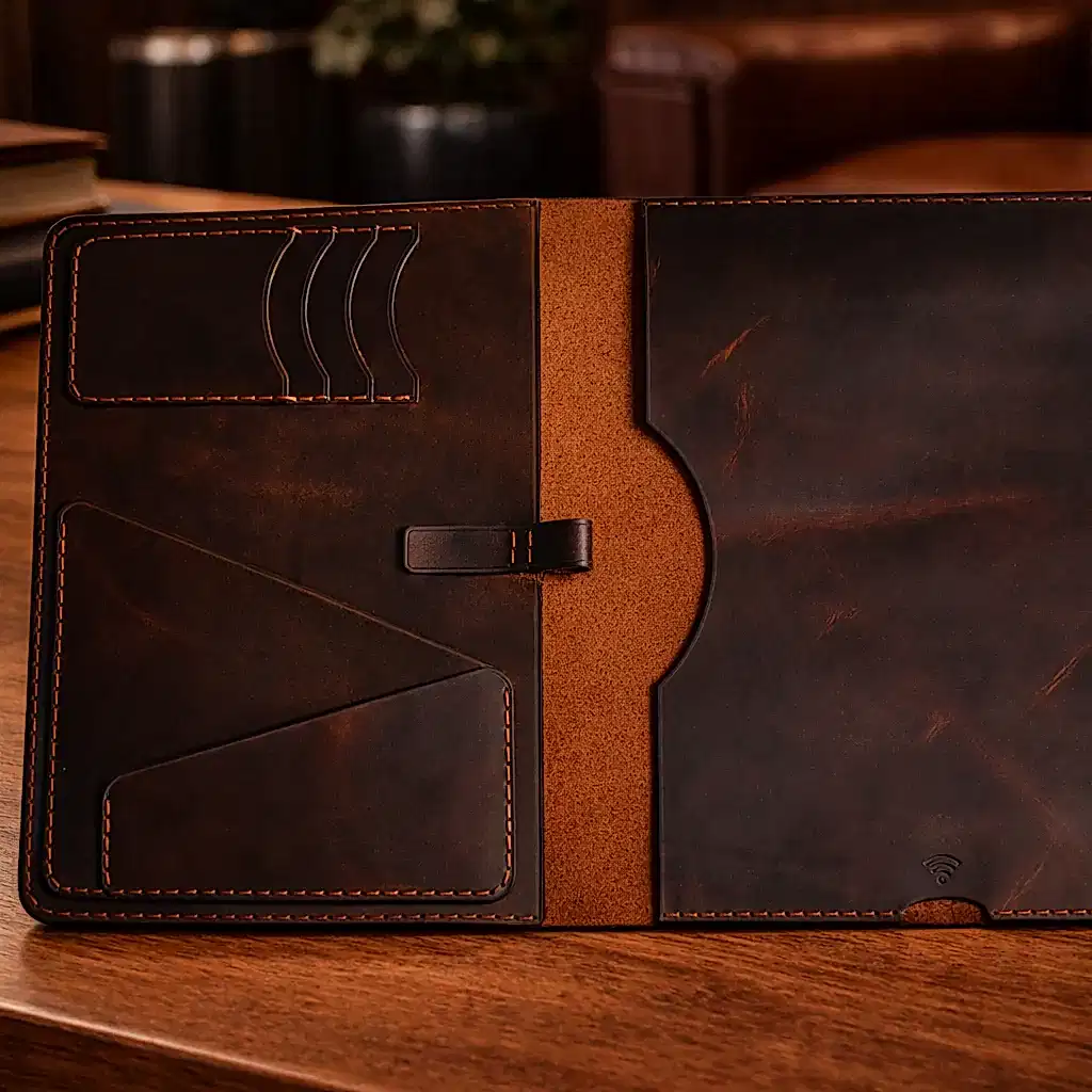 hakiki deri el yapimi greg hakiki deri tablet kılıfı ve organizer – kartlıklı, kalem yuvalı, evrak bölmeli kişiselleştirilebilir premium kılıf