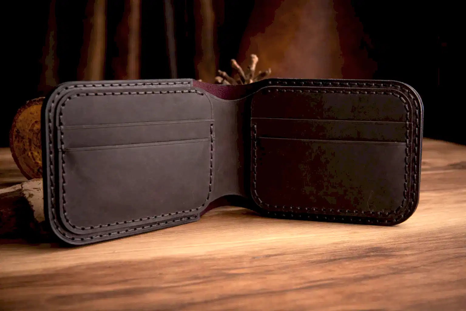 Hector V-1 Cüzdan Katlanır Tasarım Hakiki Deri El Yapımı