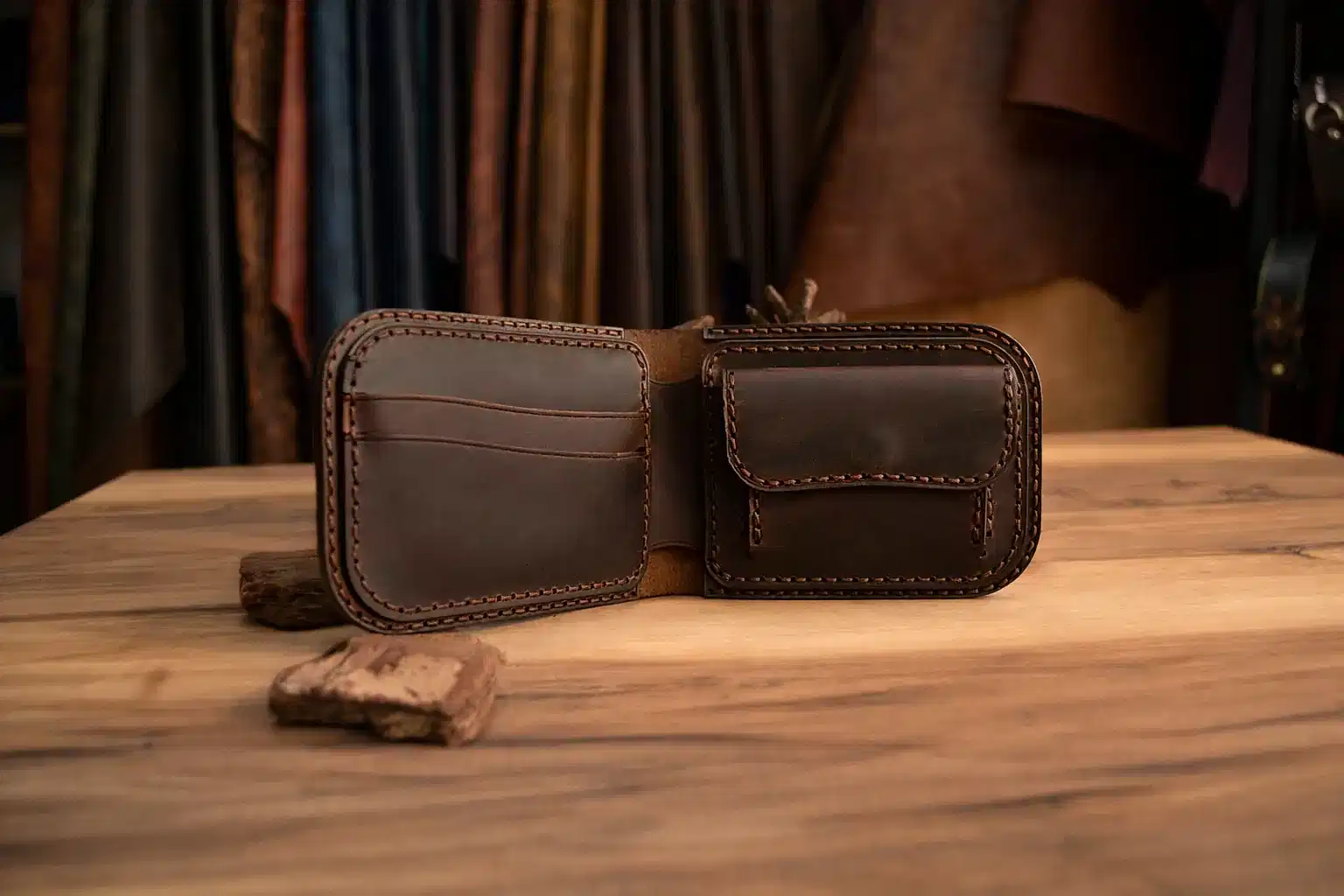 hakiki deri el yapimi hector v-2 deri cüzdan- bozuk para cepli