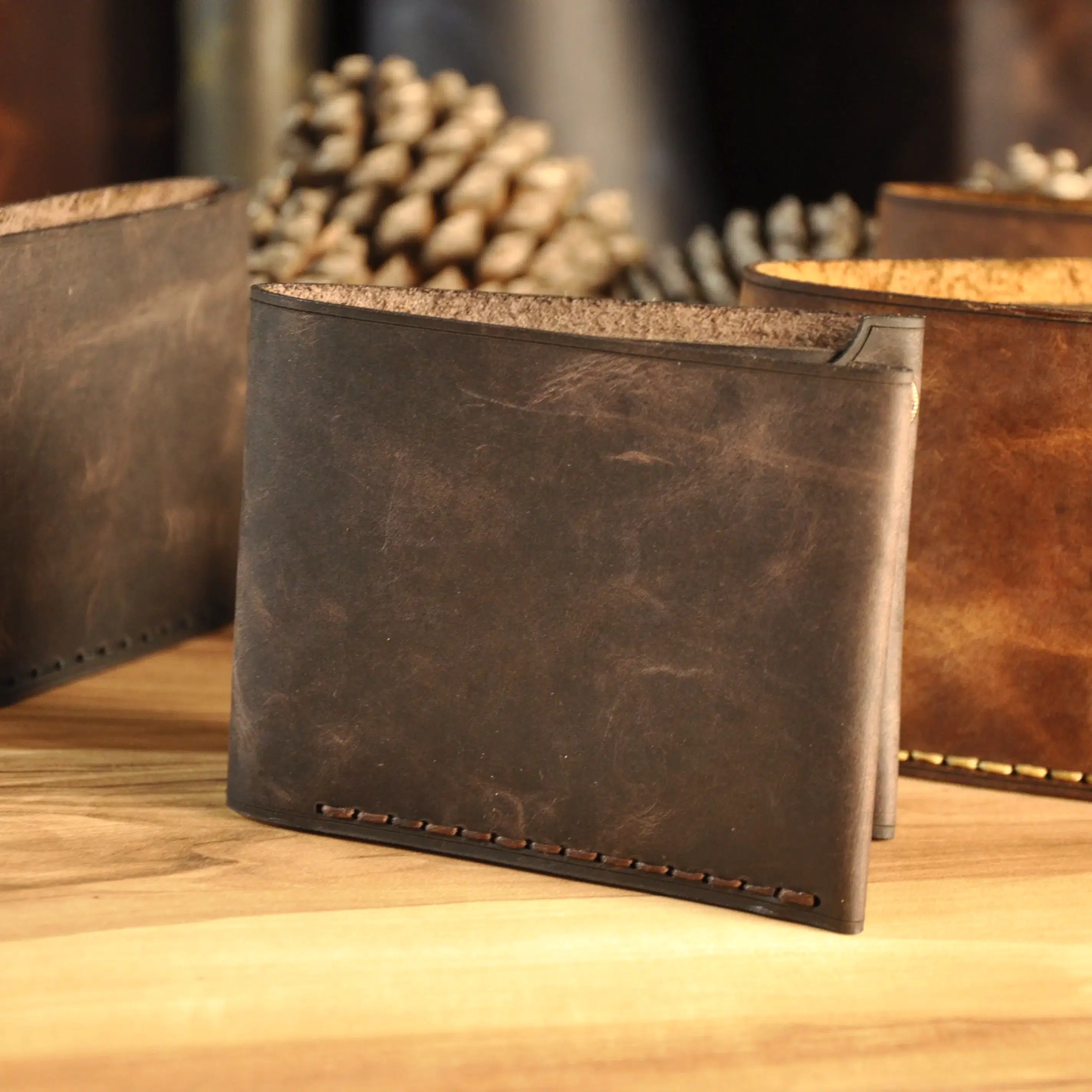 Hermes Cüzdan Katlanır Tasarım Hakiki Deri El Yapımı