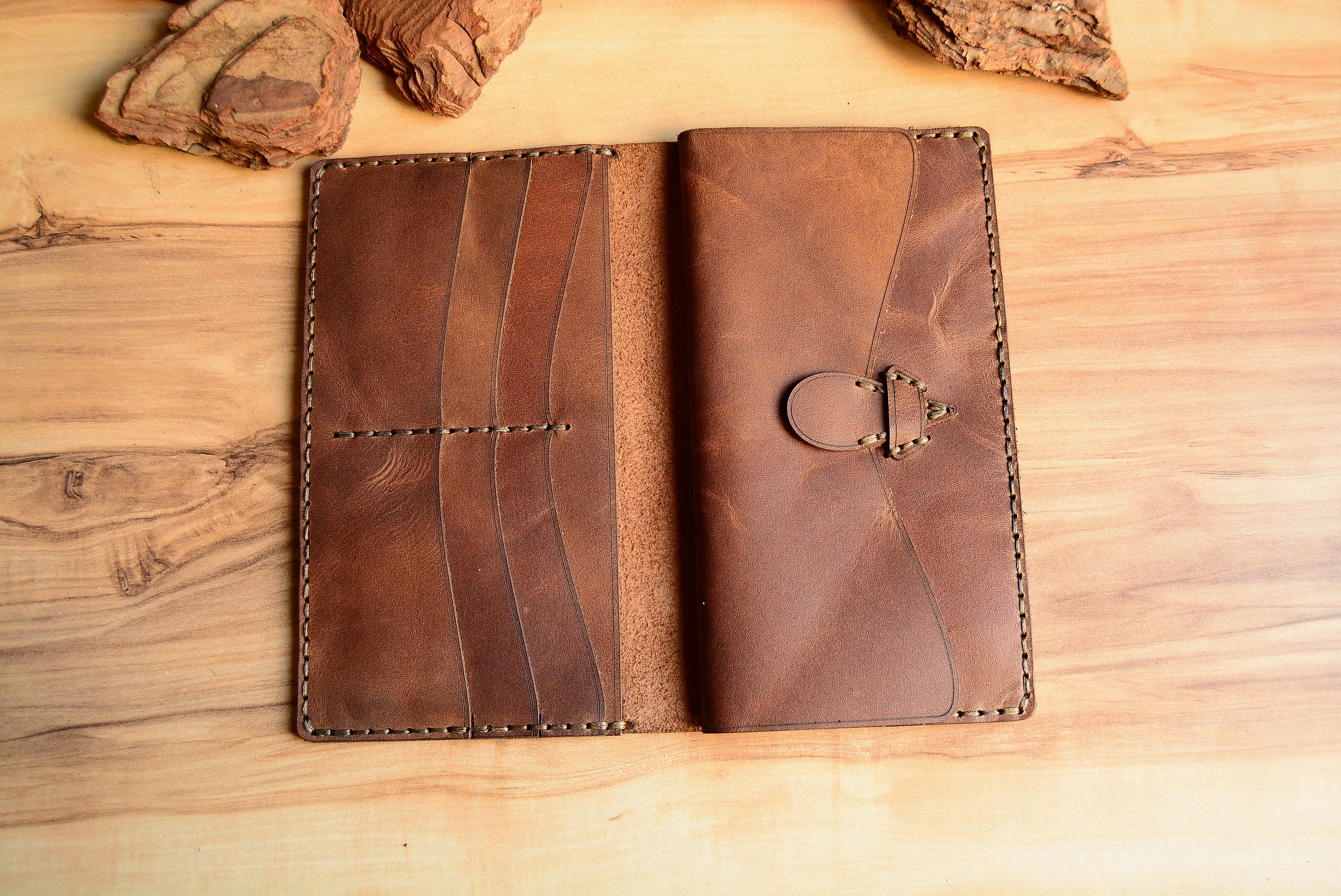 hakiki deri el yapimi ımera deri uzun cüzdan