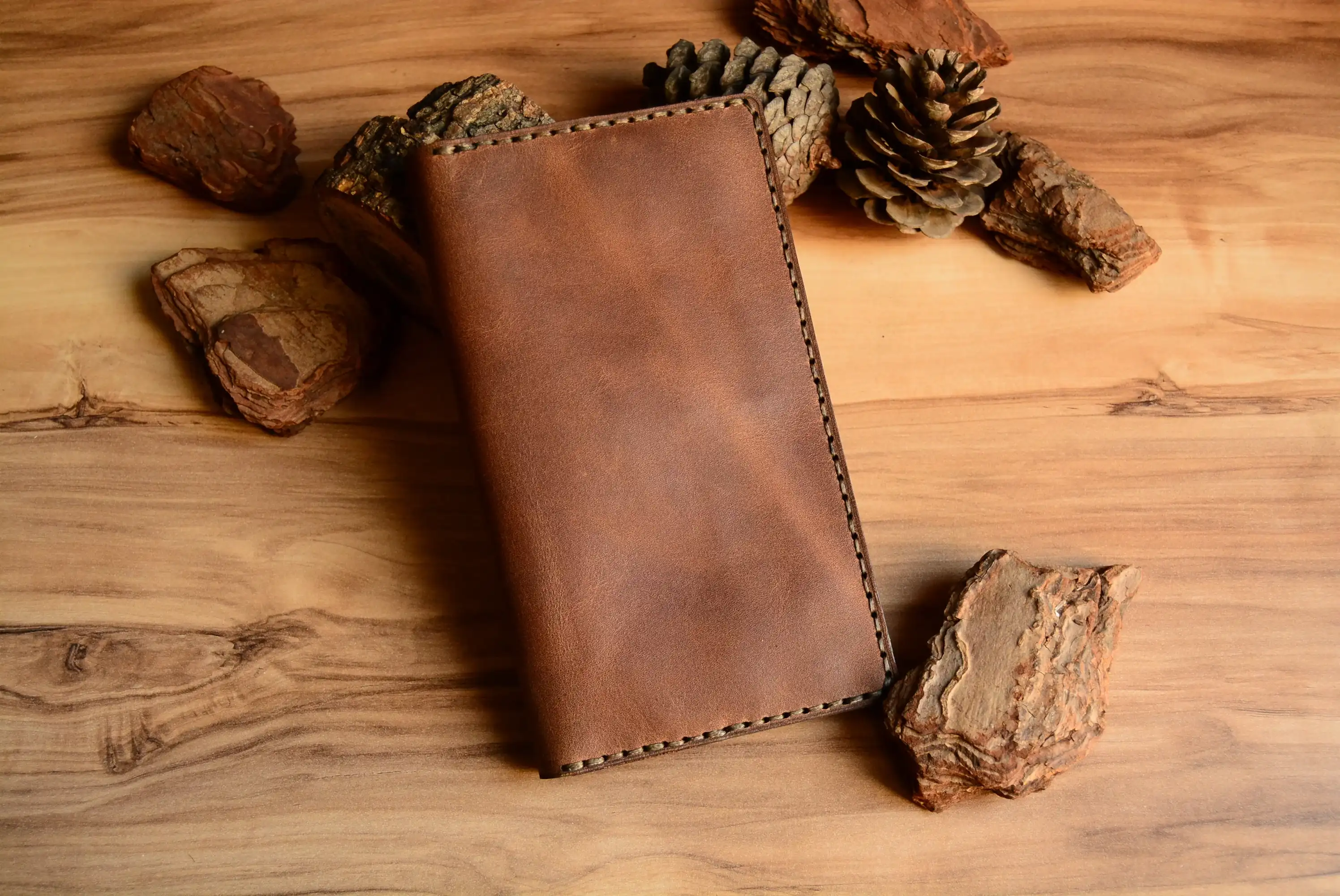 Imera Uzun Cüzdan Hakiki Deri El Yapımı