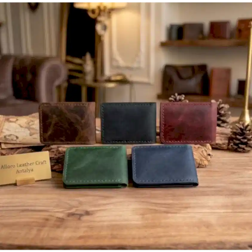 Ism V-2 Cüzdan Katlanır Tasarım Hakiki Deri El Yapımı