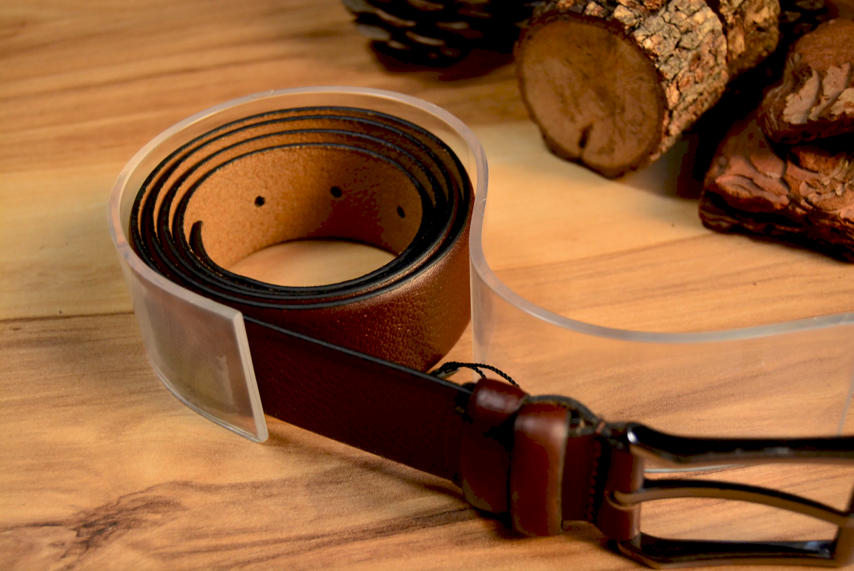 Kahverengi Deri Kemer Hakiki Deri El Yapımı Klasik