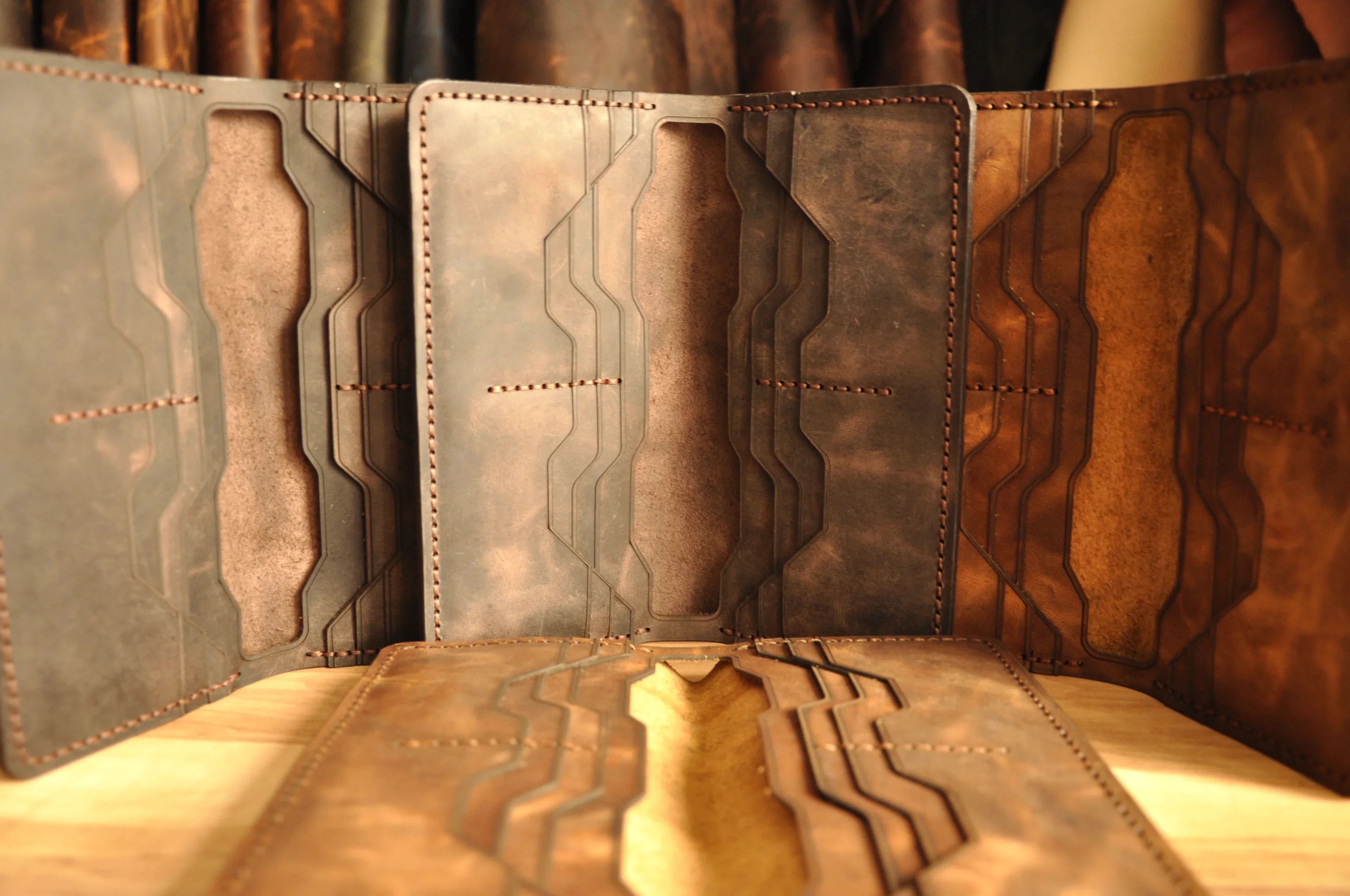 Krios Uzun Cüzdan Hakiki Deri El Yapımı