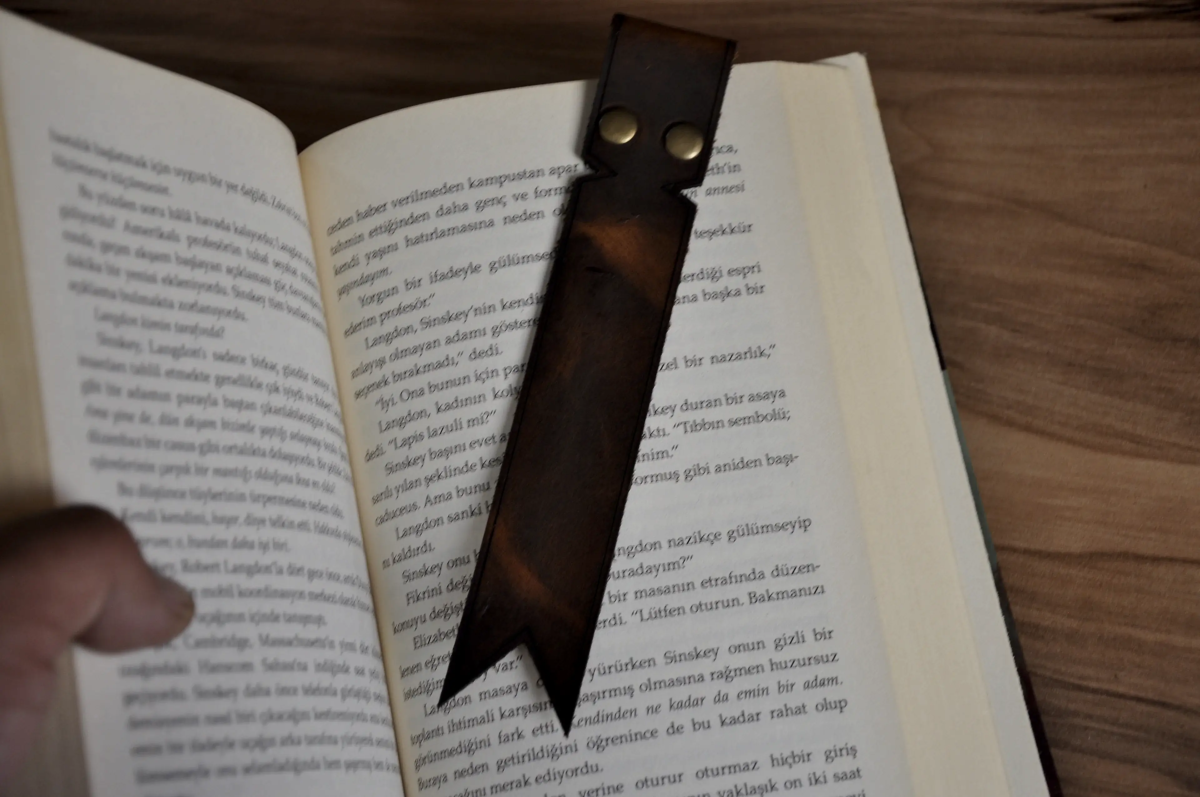 Hakiki Deri Kitap Ayıracı Kurdele Tasarım