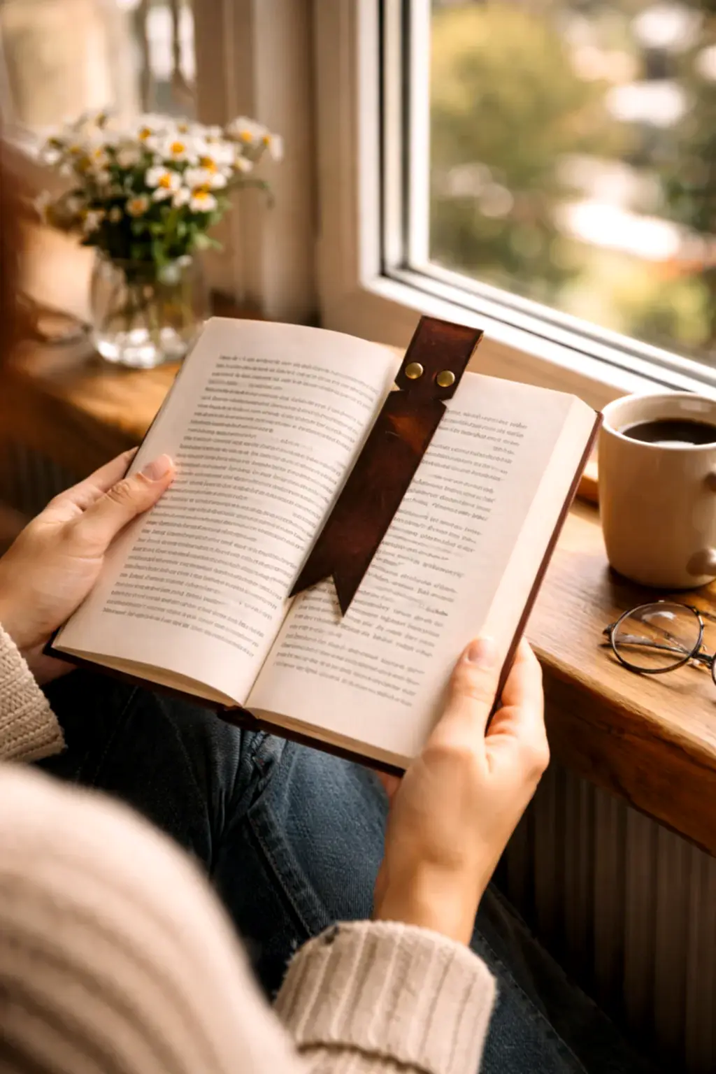 hakiki deri el yapimi hakiki deri kitap ayıracı – kurdele tasarım şık ve dayanıklı bookmark