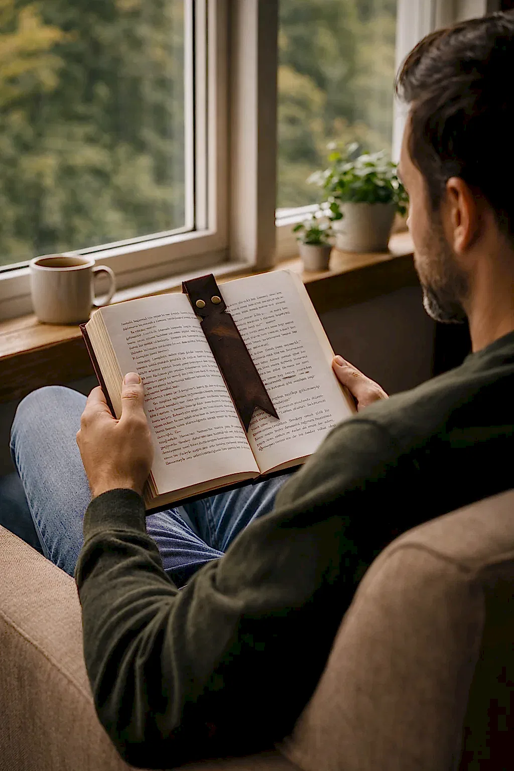 Hakiki Deri Kitap Ayıracı Kurdele Tasarım