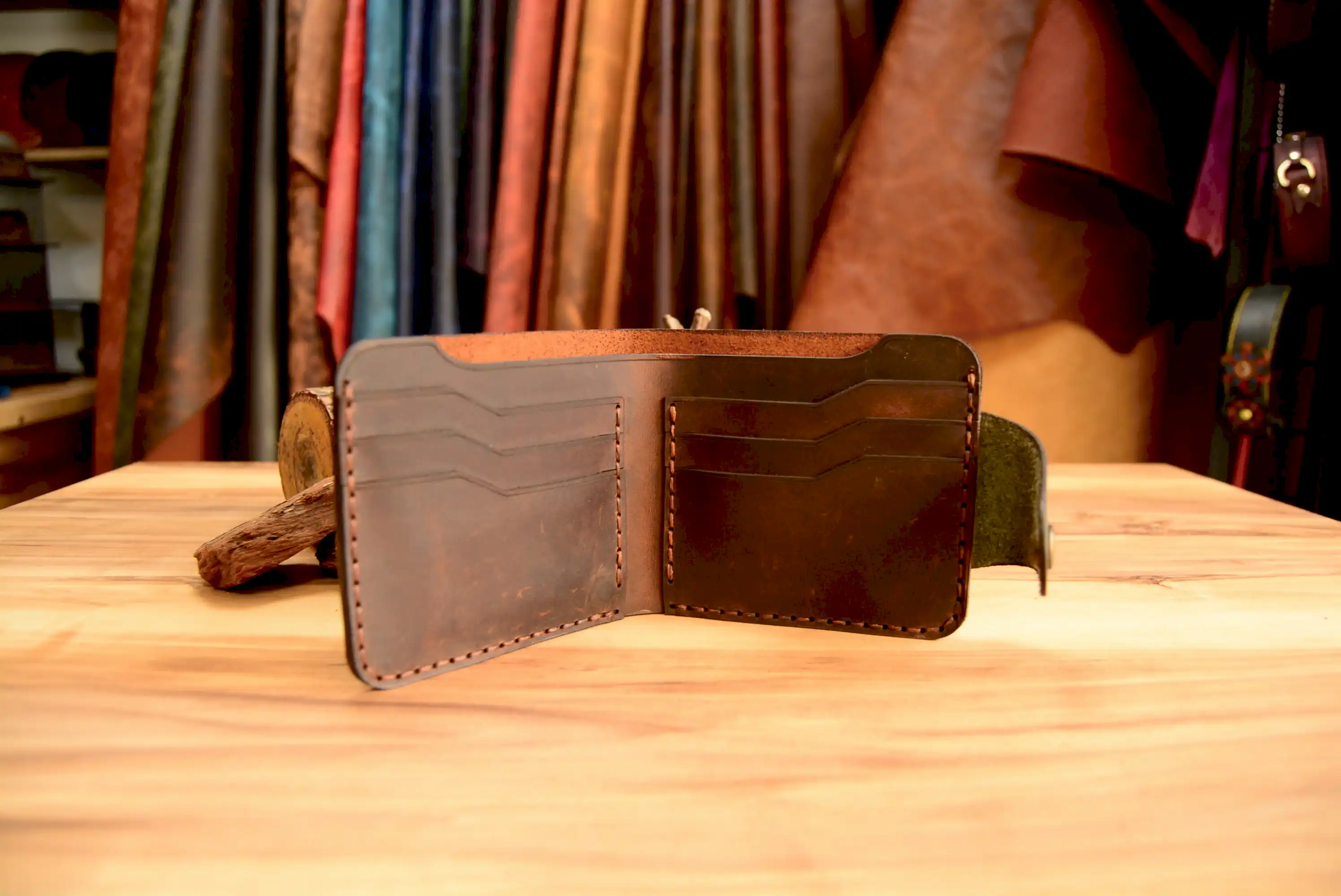 hakiki deri el yapimi lexia bifold çıtçıtlı deri cüzdan