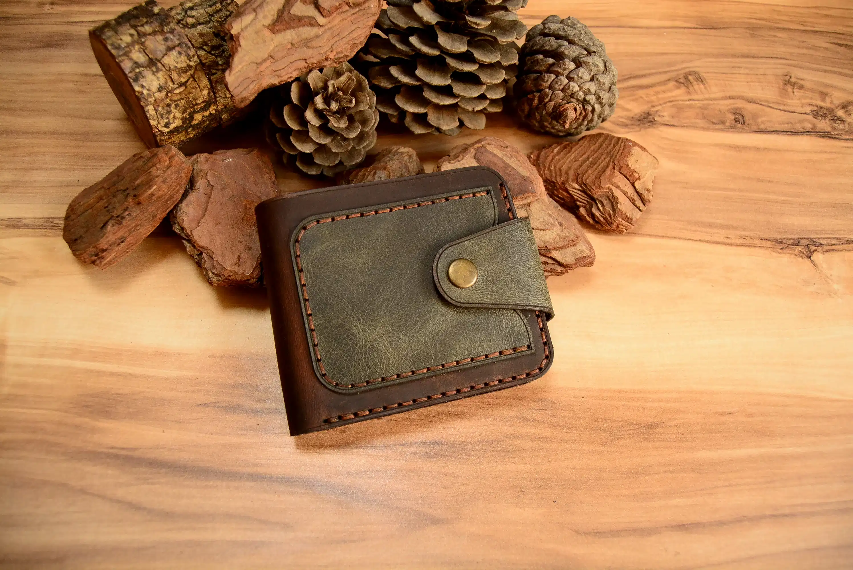 Lexia Cüzdan Katlanır Çıtçıtlı Tasarım Hakiki Deri El Yapımı