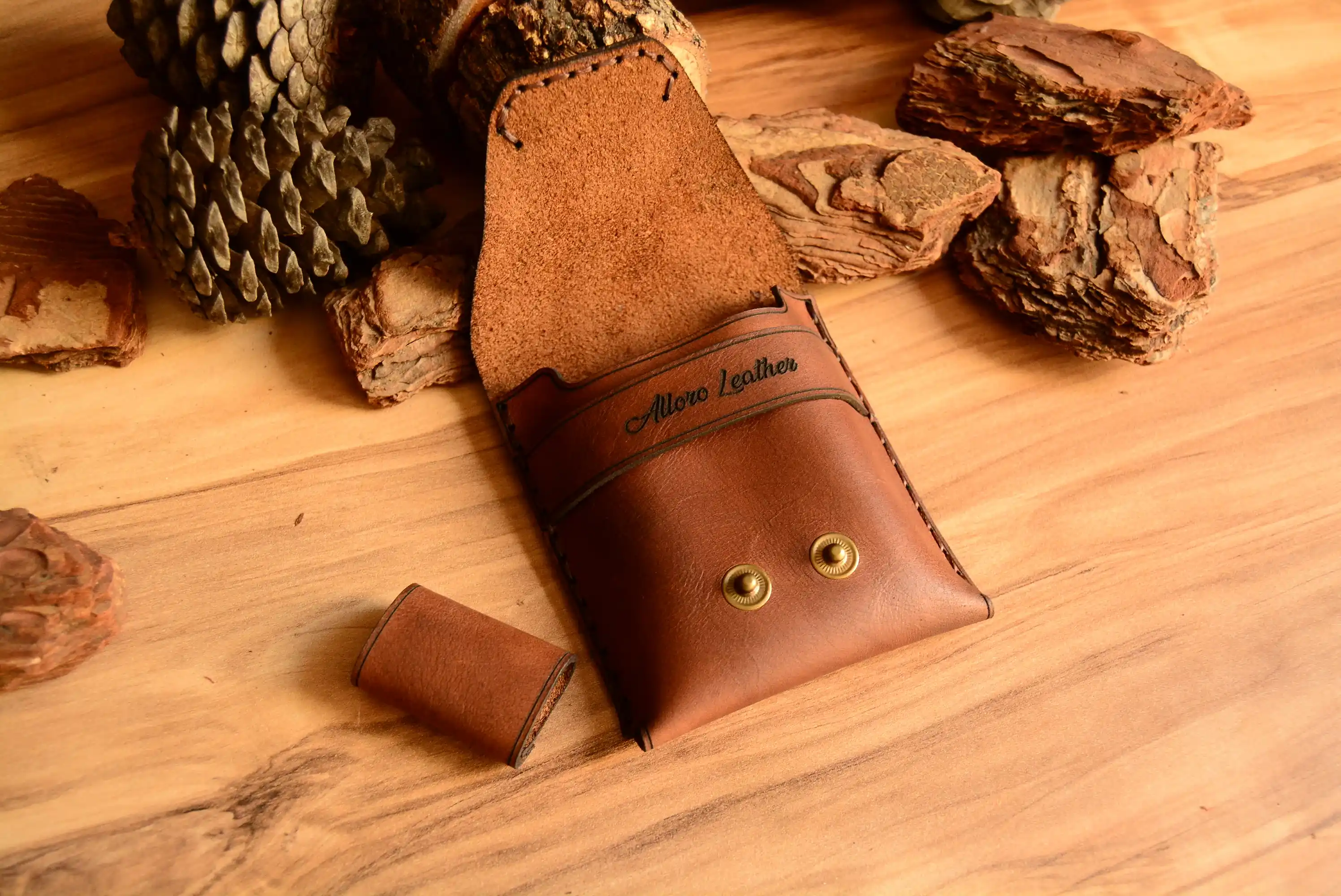 Slender Makaron Sigara Kılıfı Hakiki Deri El Dikişi