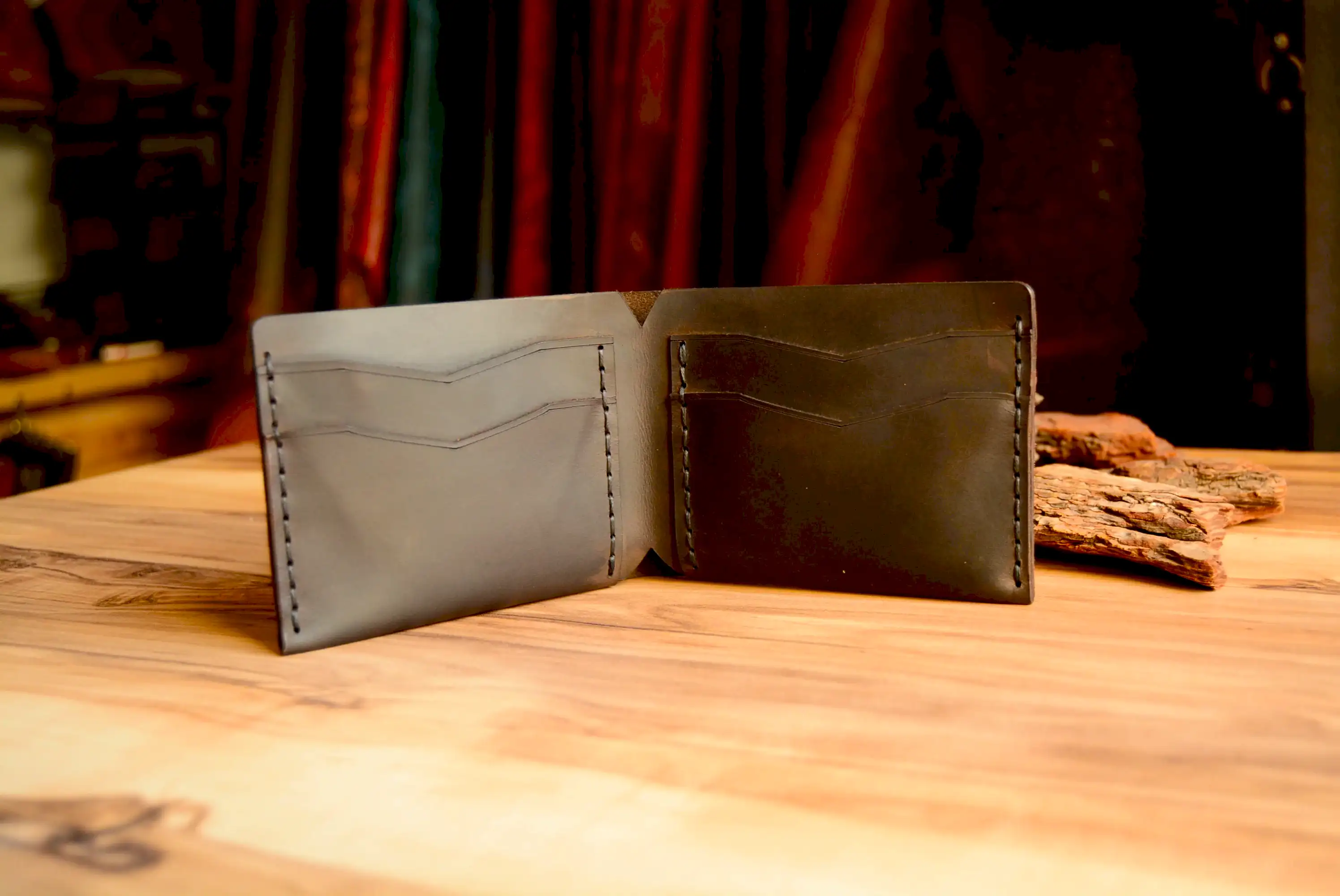 Niks Cüzdan Bifold Tasarım Hakiki Deri El Yapımı