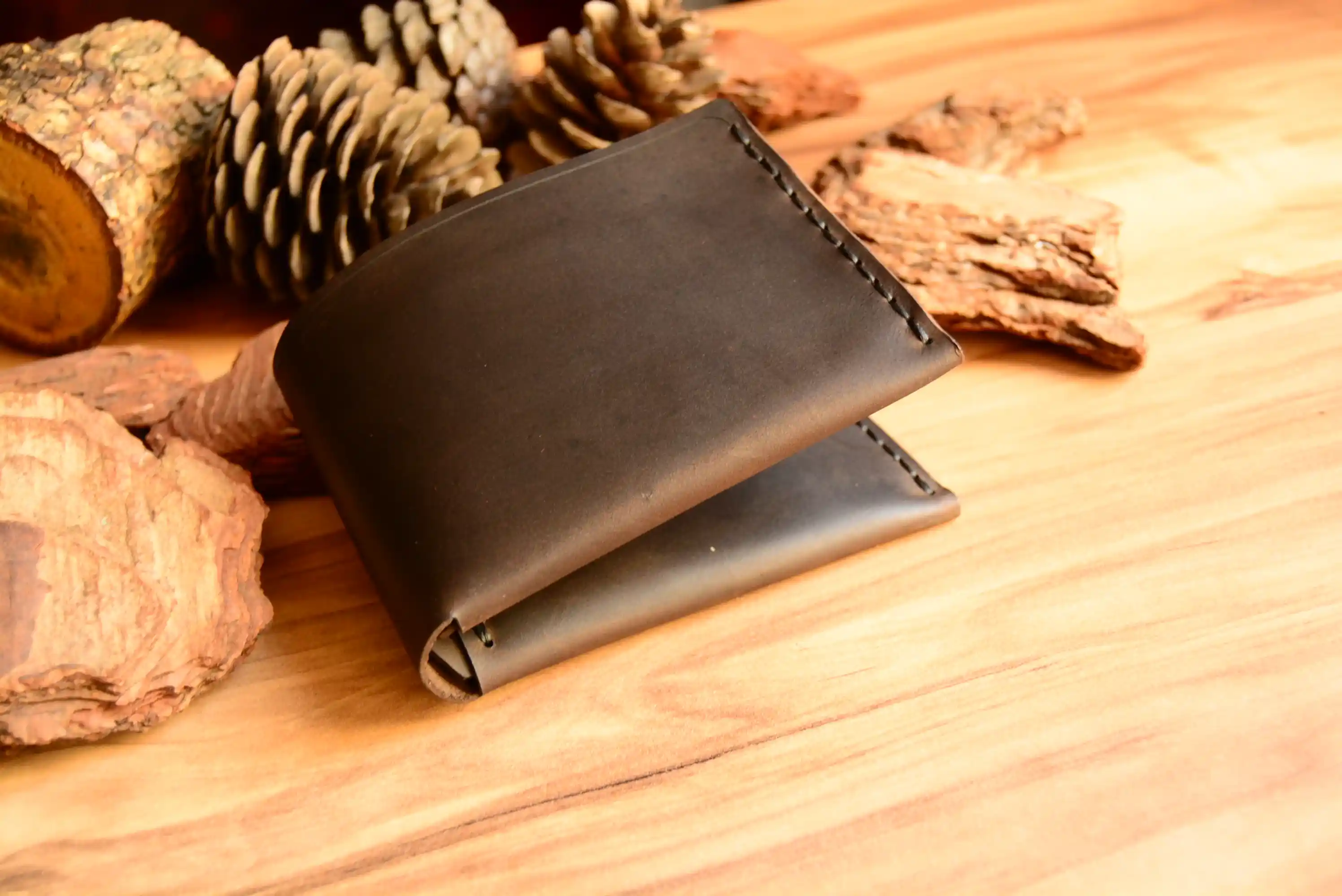 Niks Cüzdan Bifold Tasarım Hakiki Deri El Yapımı