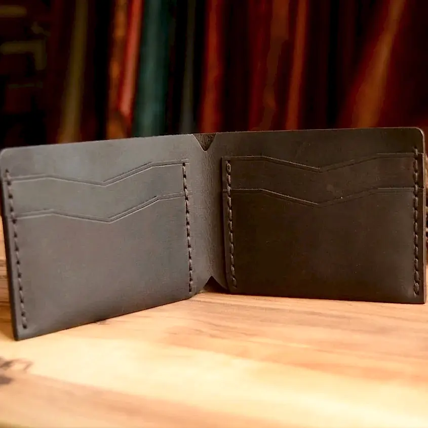 hakiki deri el yapimi niks bifold deri cüzdan