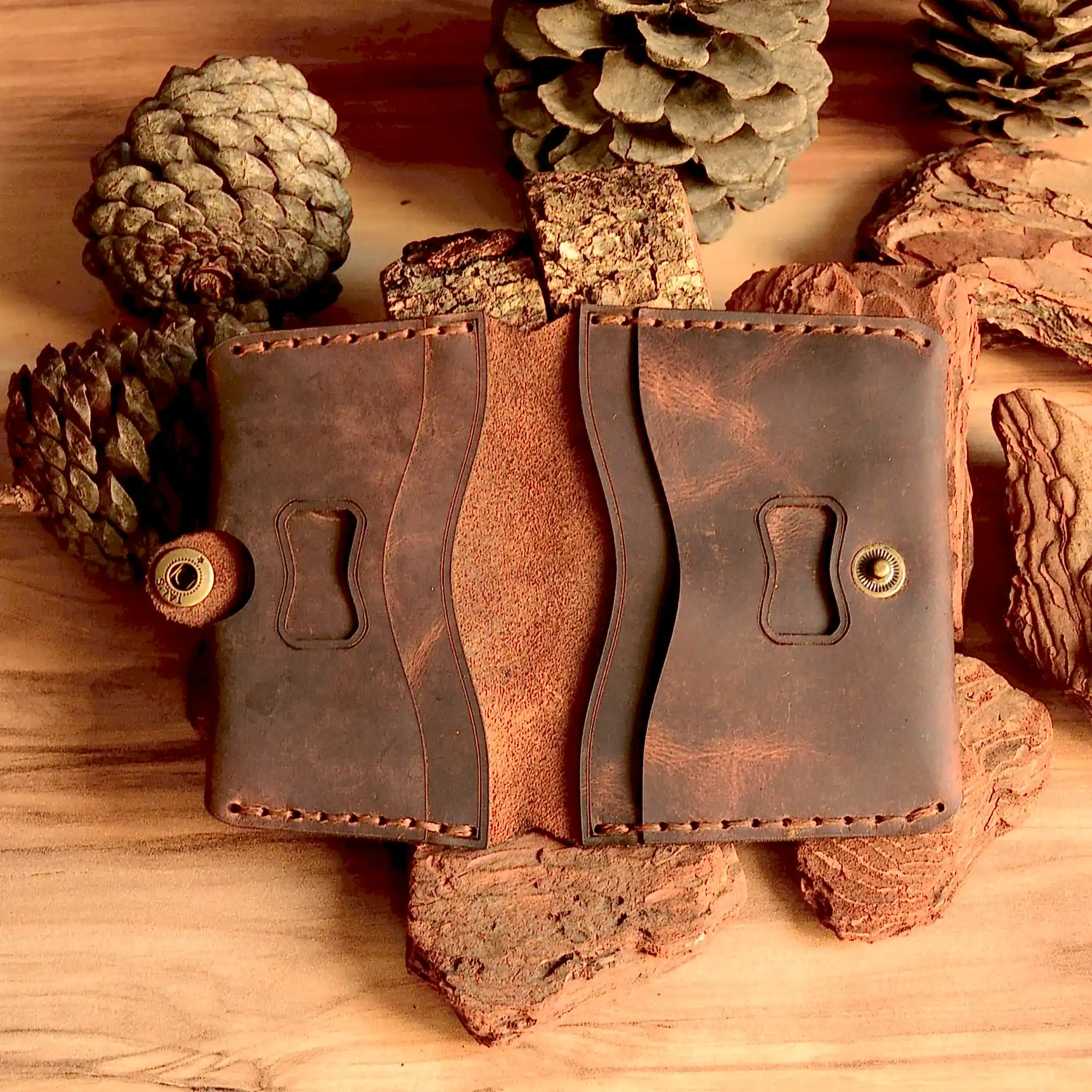 Orpheus Kartlık Bifold Tasarım Hakiki Deri El Yapımı