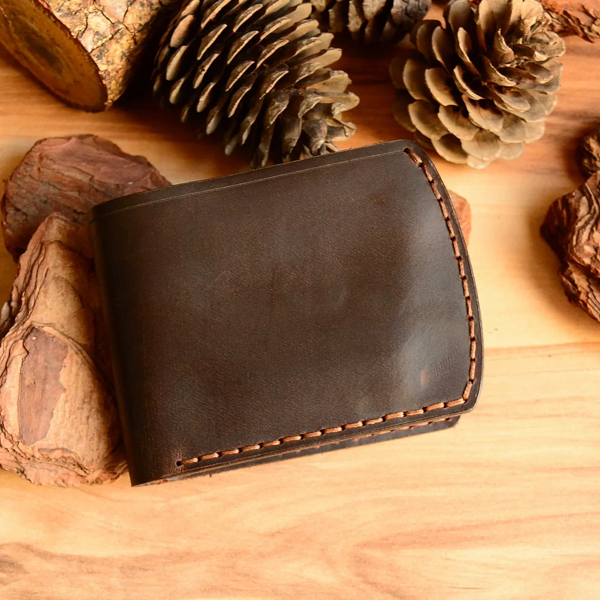 Pallas Deri Cüzdan Bifold Hakiki El Yapımı