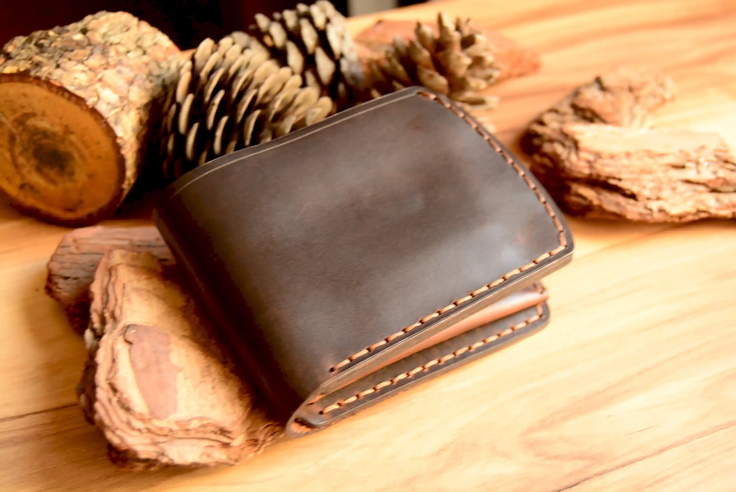 Pallas Deri Cüzdan Bifold Hakiki El Yapımı