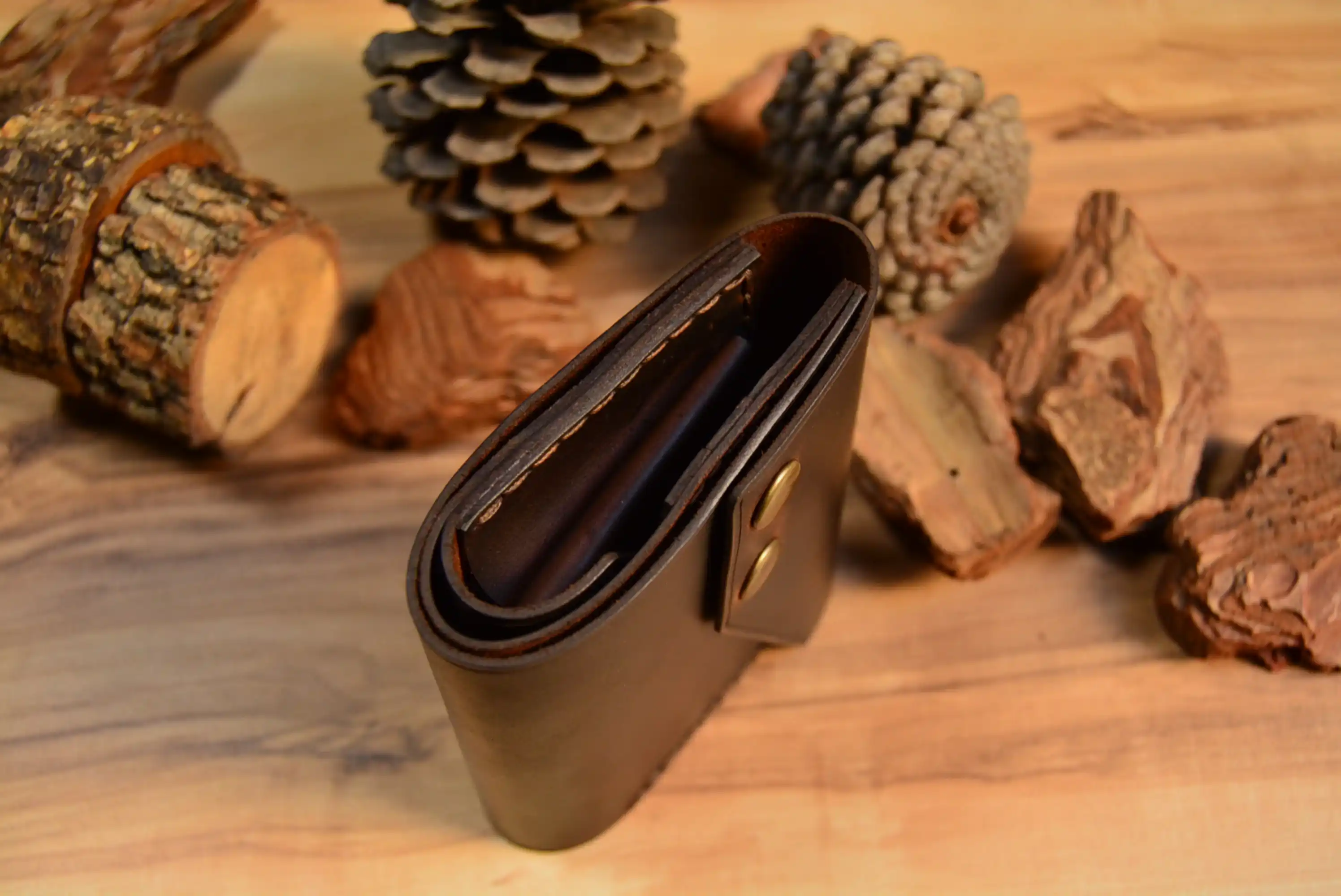 Pandora V-2 Cüzdan Çıtçıtlı Tasarım Hakiki Deri El Yapımı