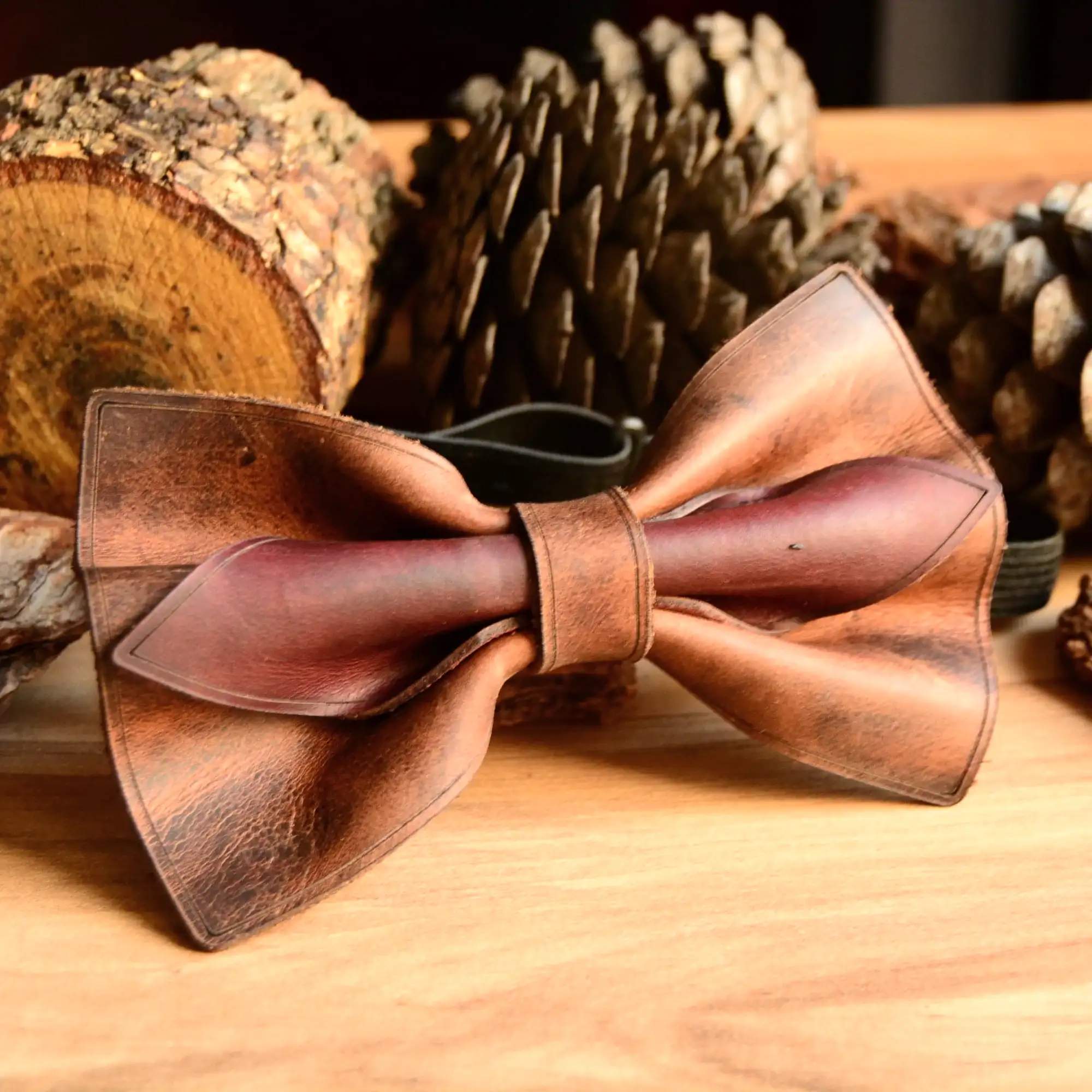 Deri Papyon V-2 El Yapımı Hakiki Deri Minimal Tasarım