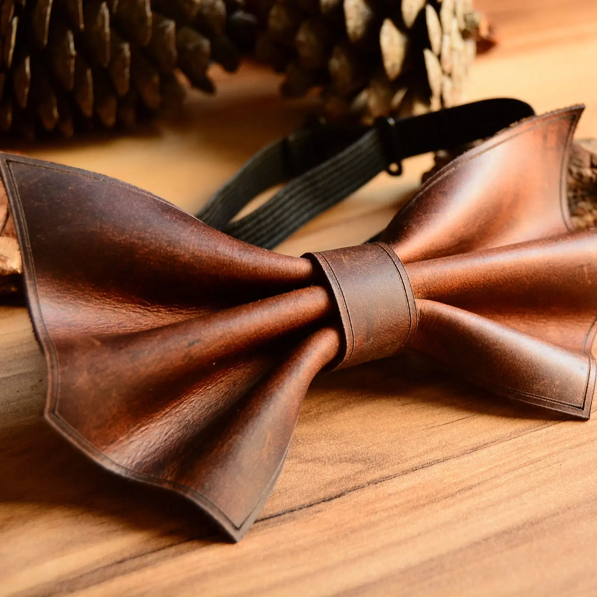 Deri Papyon V-3 Vintage Hakiki Deri El Yapımı