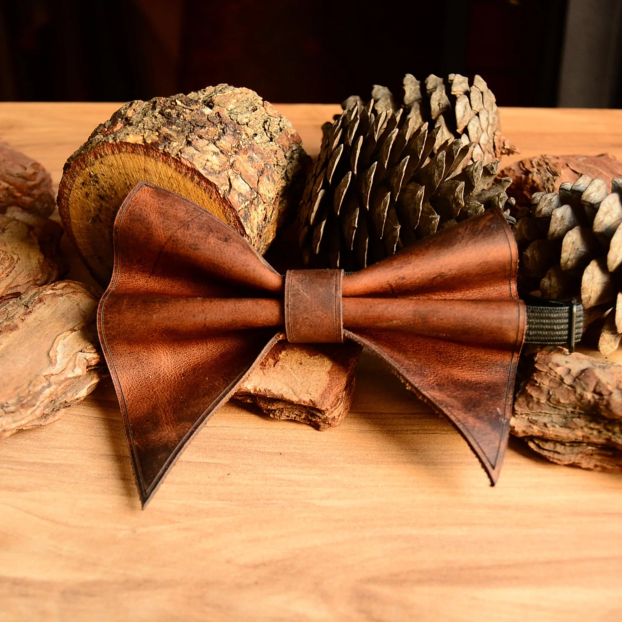 Deri Papyon V-4 Modern Hakiki Deri El Yapımı