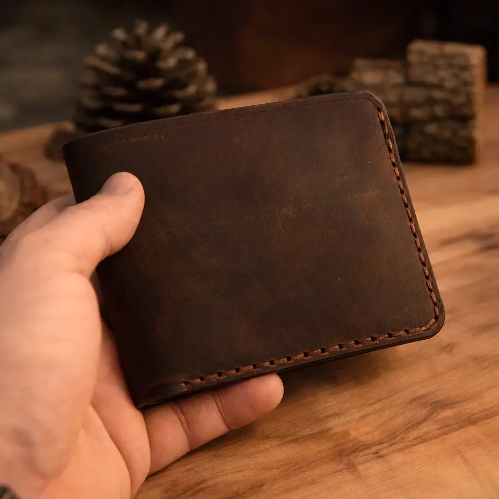 Rea Cüzdan Bifold Tasarım Hakiki Deri El Yapımı