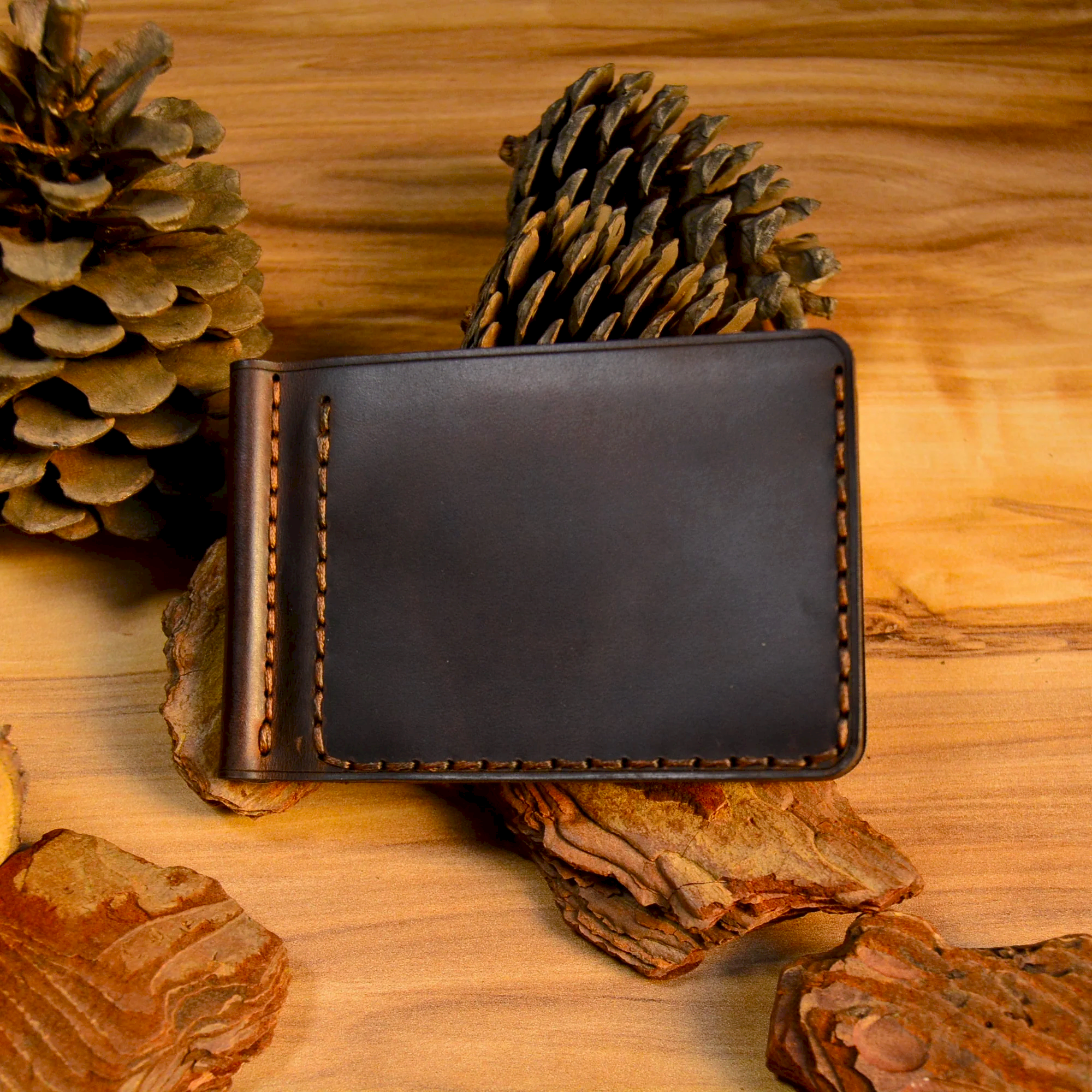 Rodos Klipsli Para Cüzdan Hakiki Deri El Yapımı