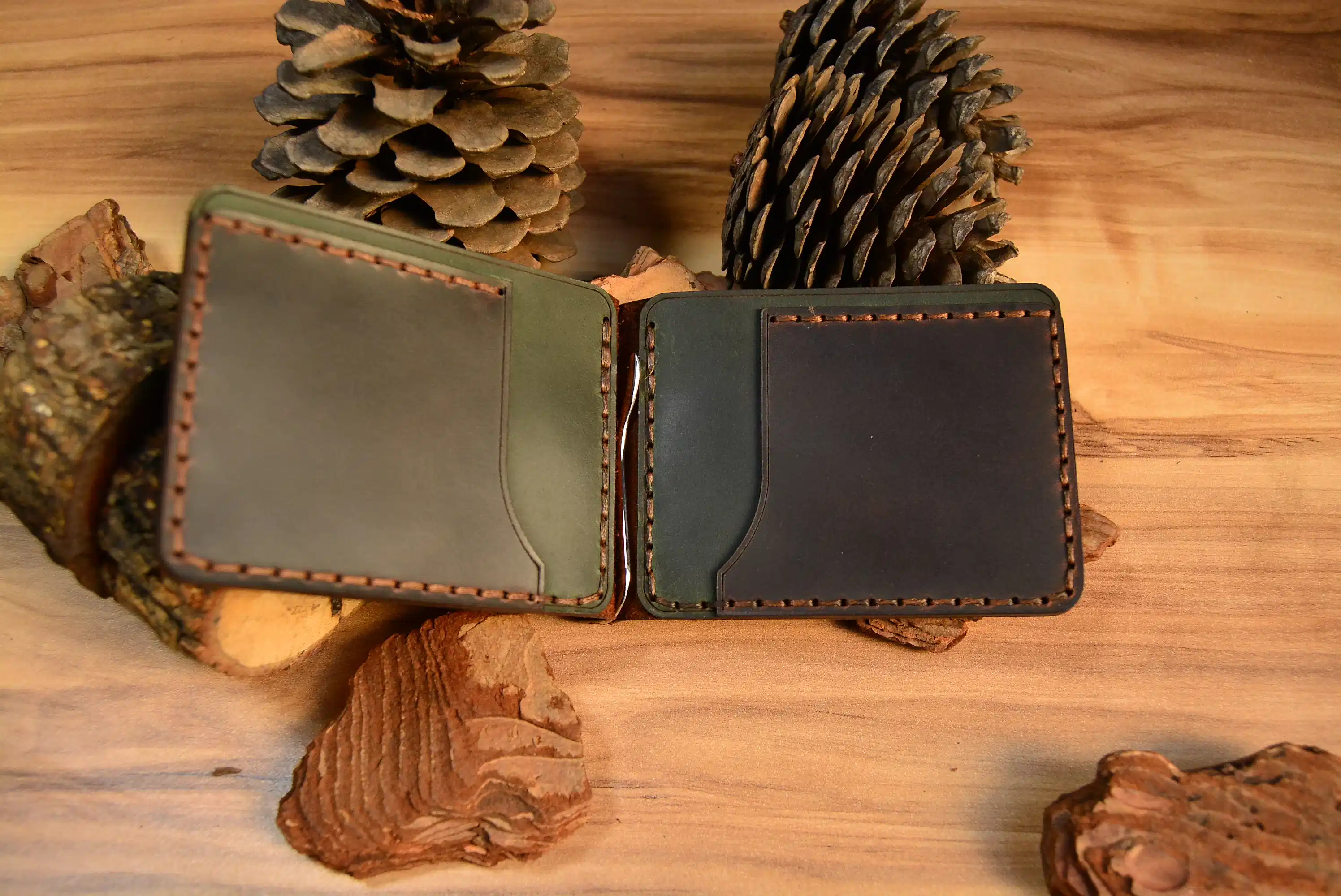 Rodos Klipsli Para Cüzdan Hakiki Deri El Yapımı