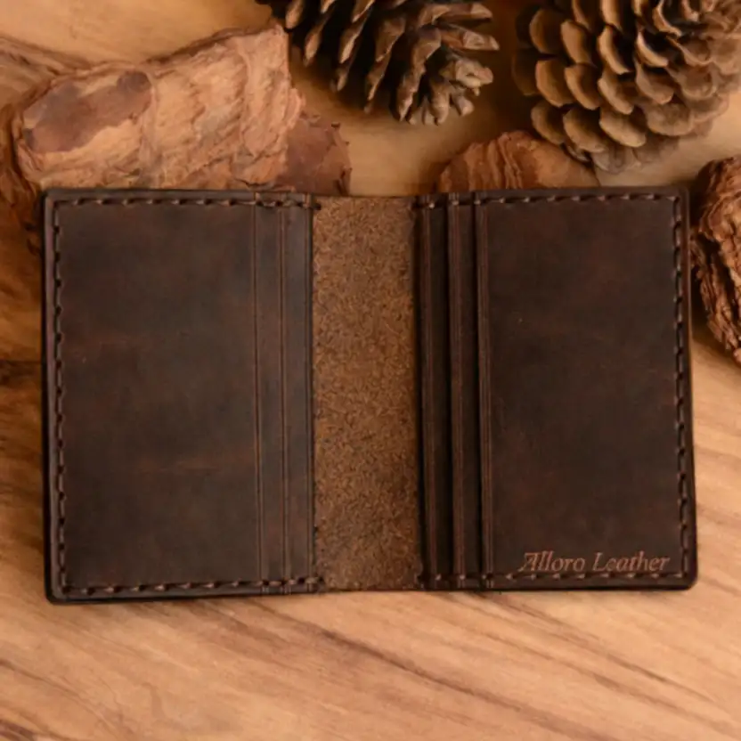 hakiki deri el yapimi roseınn deri kartlık