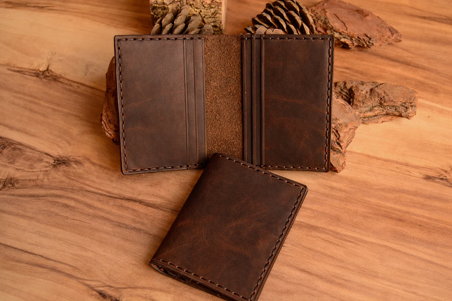 Roseinn Kartlık Hakiki Deri El Yapımı