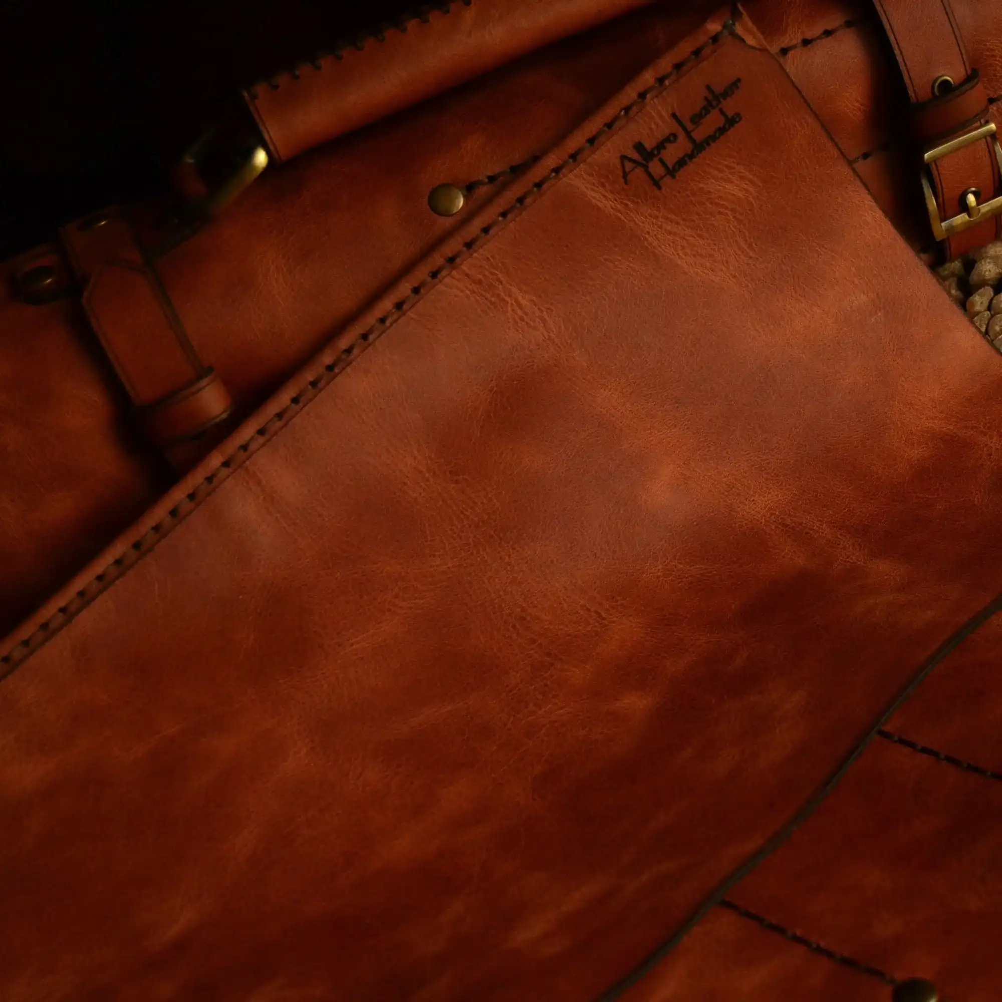 Şef Bıçak Çantası Deri Rulo El Yapımı Hakiki Deri 7 Bölmeli