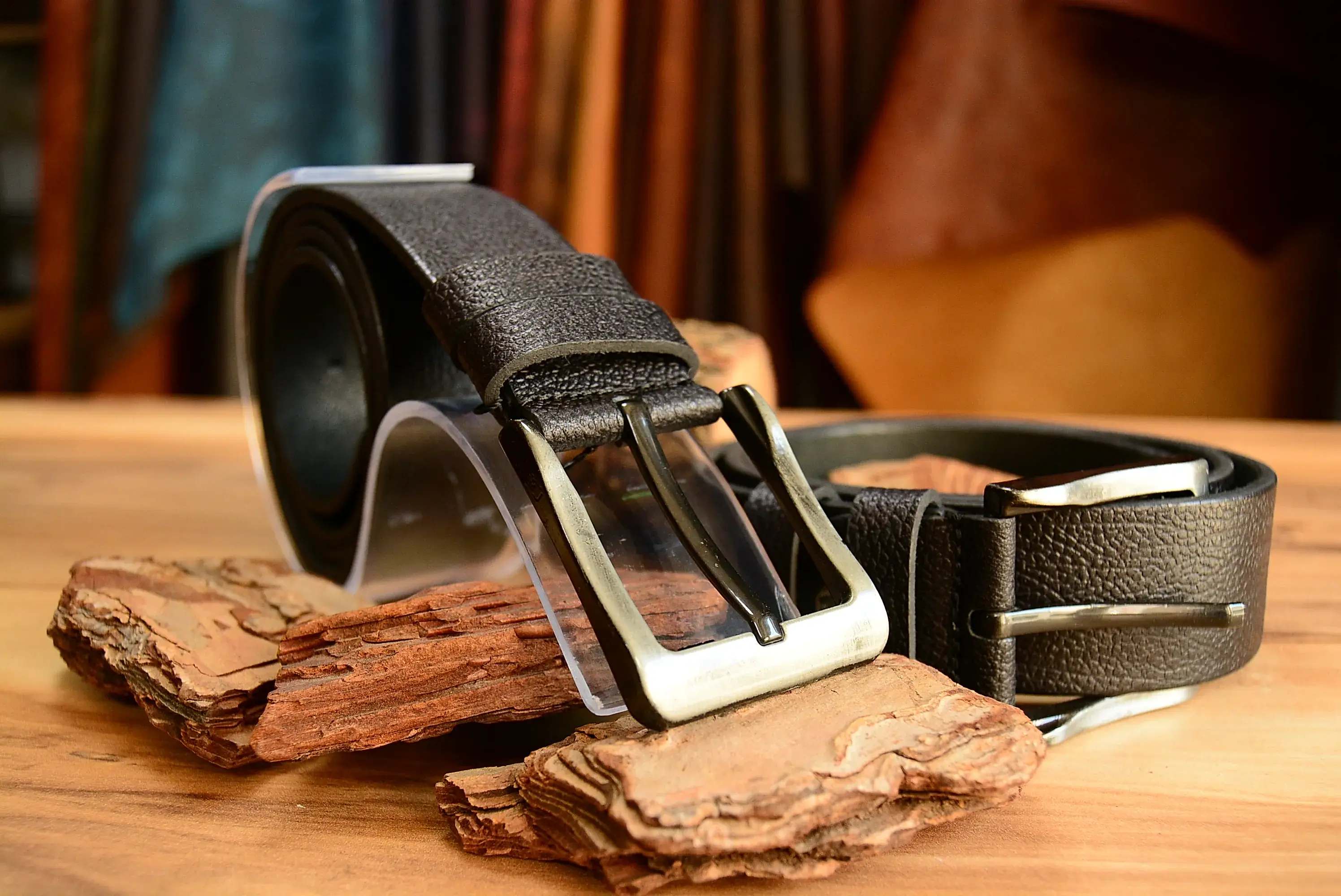 Siyah Deri Denim Kemer Hakiki Deri El Yapımı