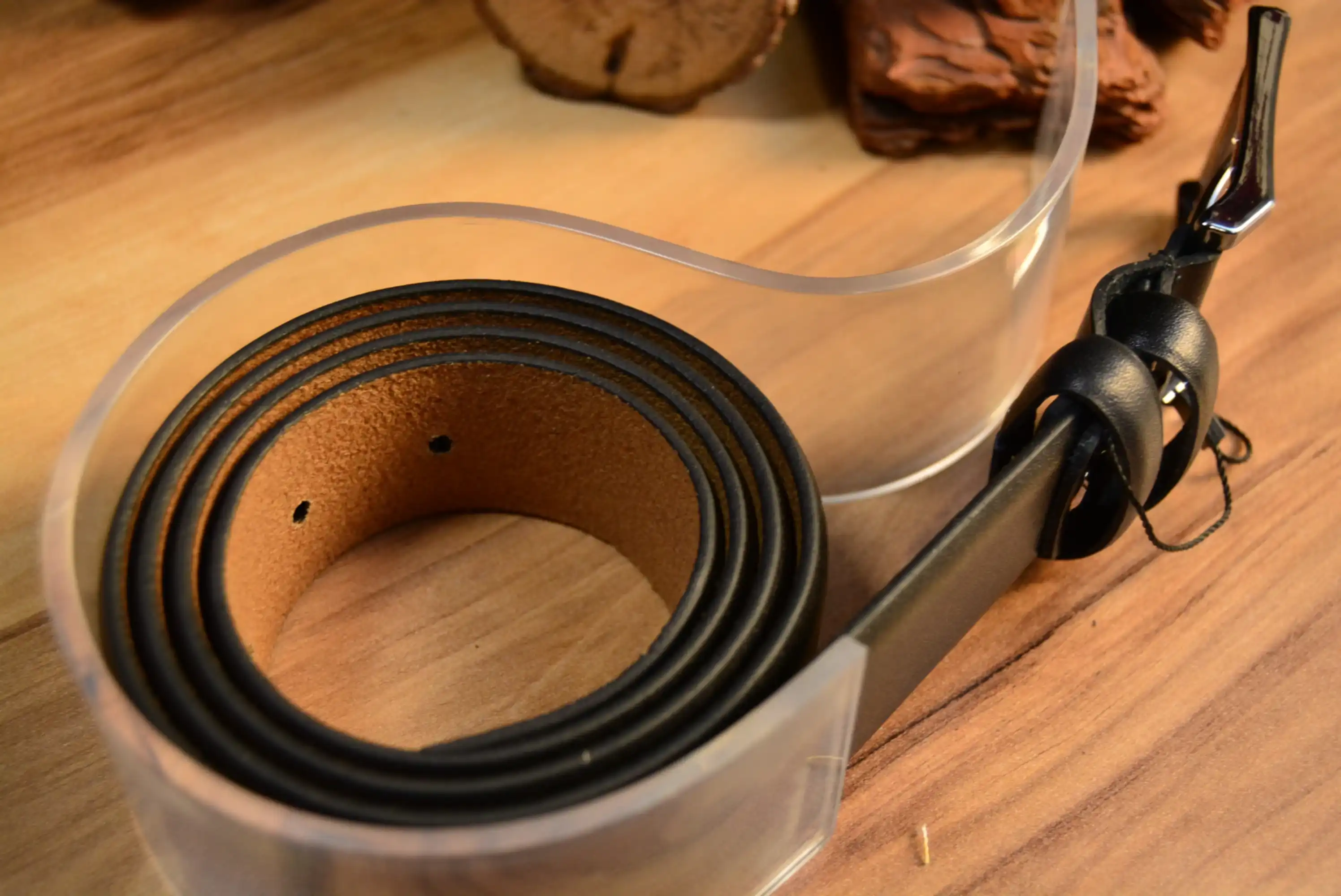 Siyah Deri Kemer Hakiki Deri El Yapımı Klasik