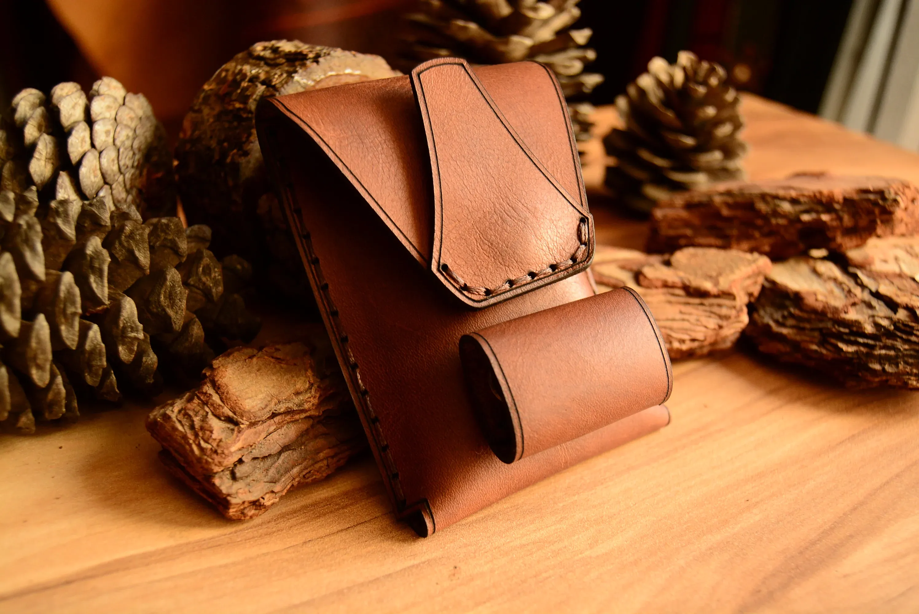 hakiki deri el yapimi slim sigara paketi deri kılıfı