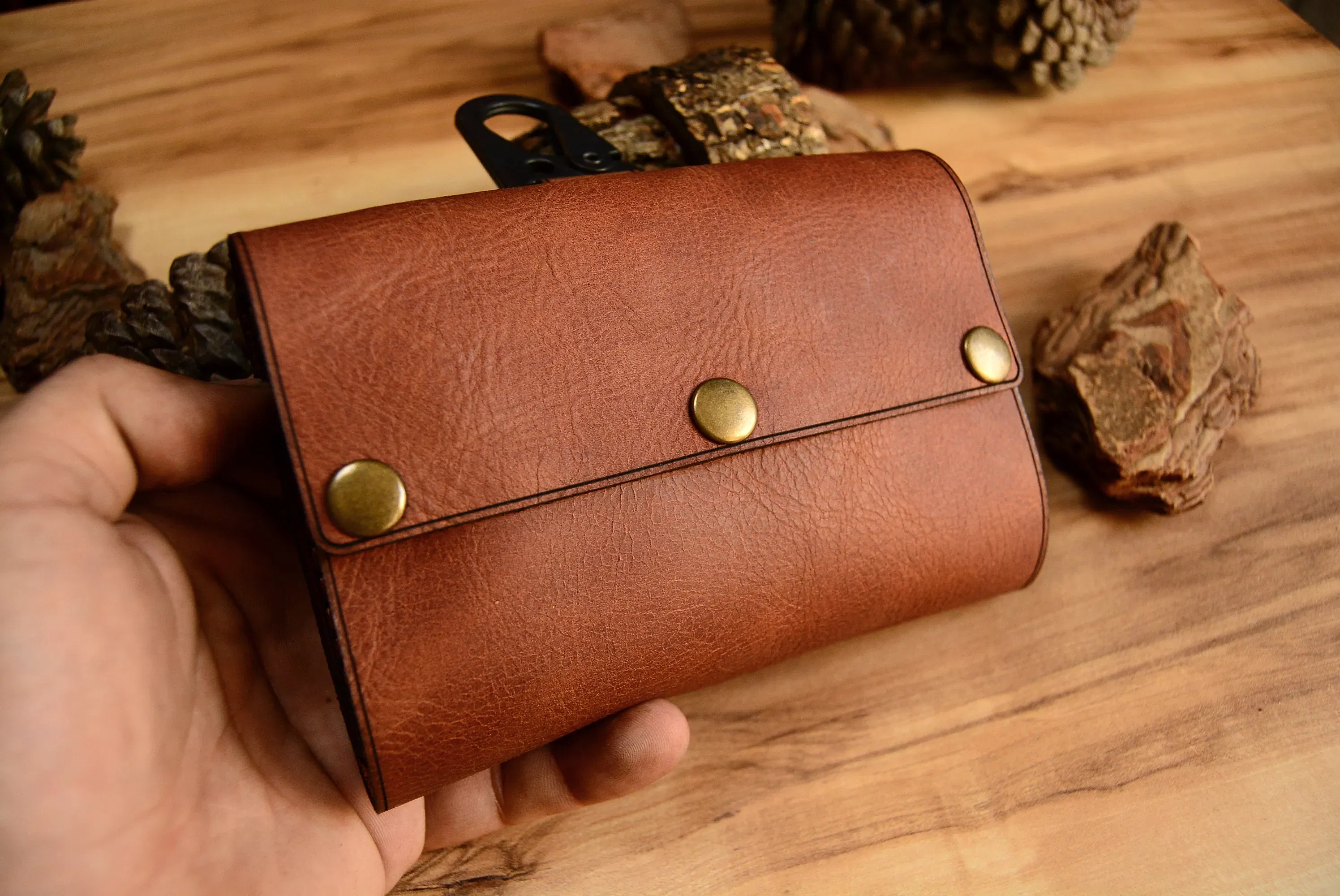 Deri Kamp Sosluk Seti Hakiki Deri El Dikişi 4’lü