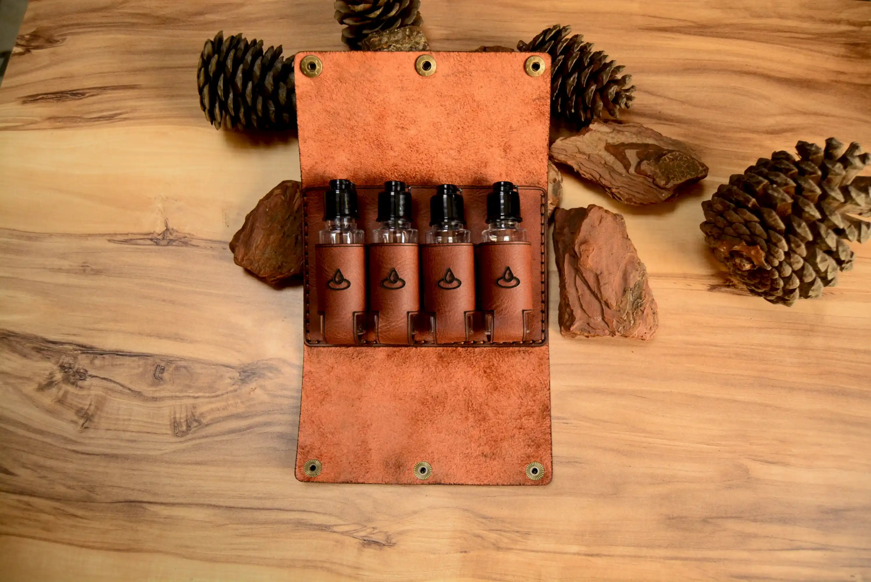 Deri Kamp Sosluk Seti Hakiki Deri El Dikişi 4’lü