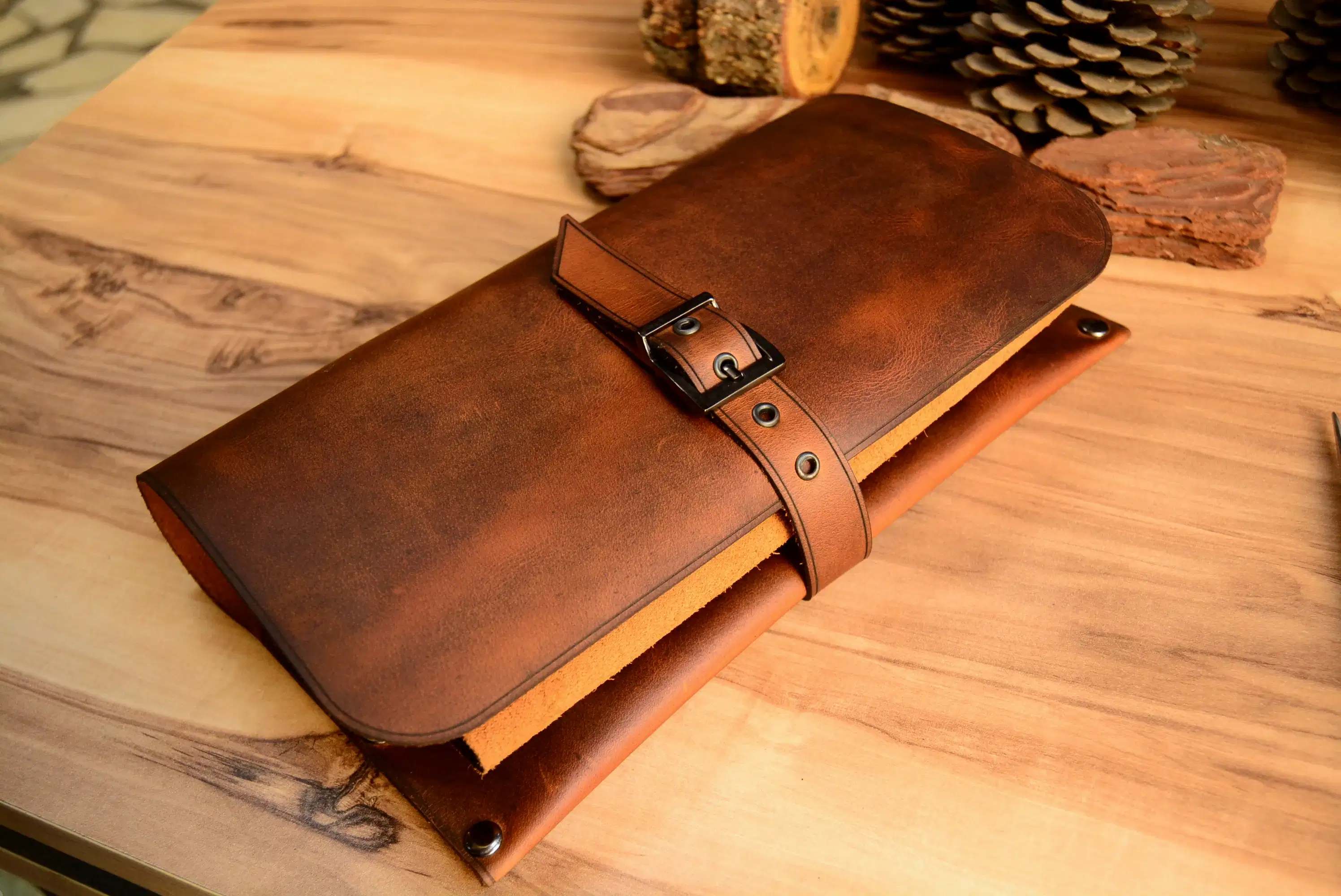 Kuaför Makas Çantası Hakiki Deri El Dikişi 6’lı