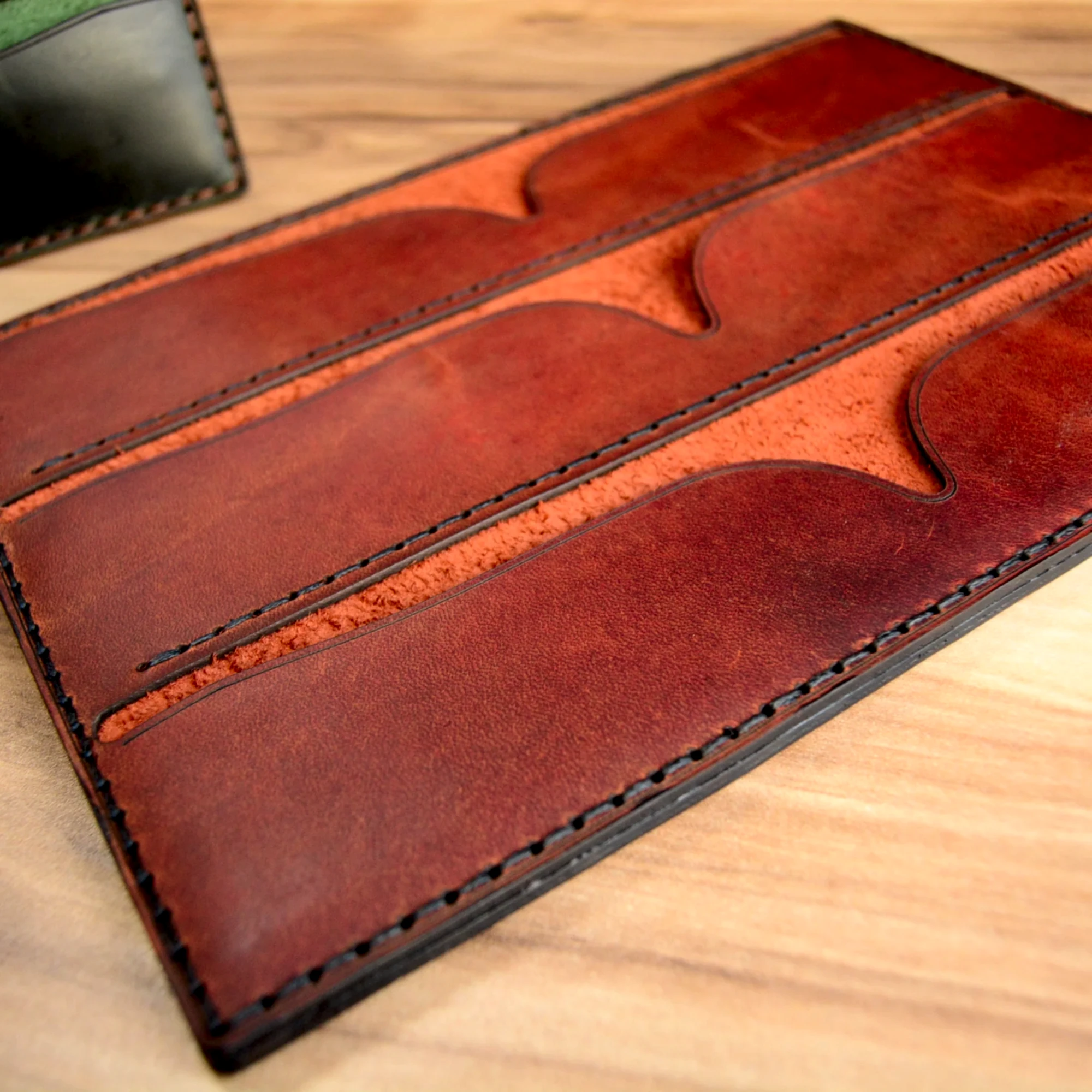 Deri Tarak Taşıyıcı Hakiki Deri El Dikişi 6 Bölmeli