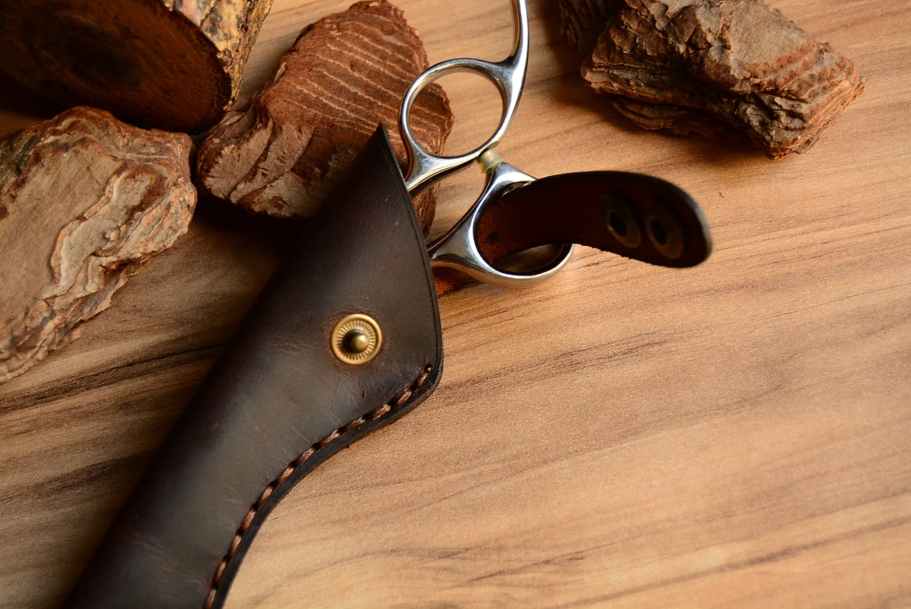 Deri Makas Kılıfı Hakiki Deri El Dikişi Tekli Koruma